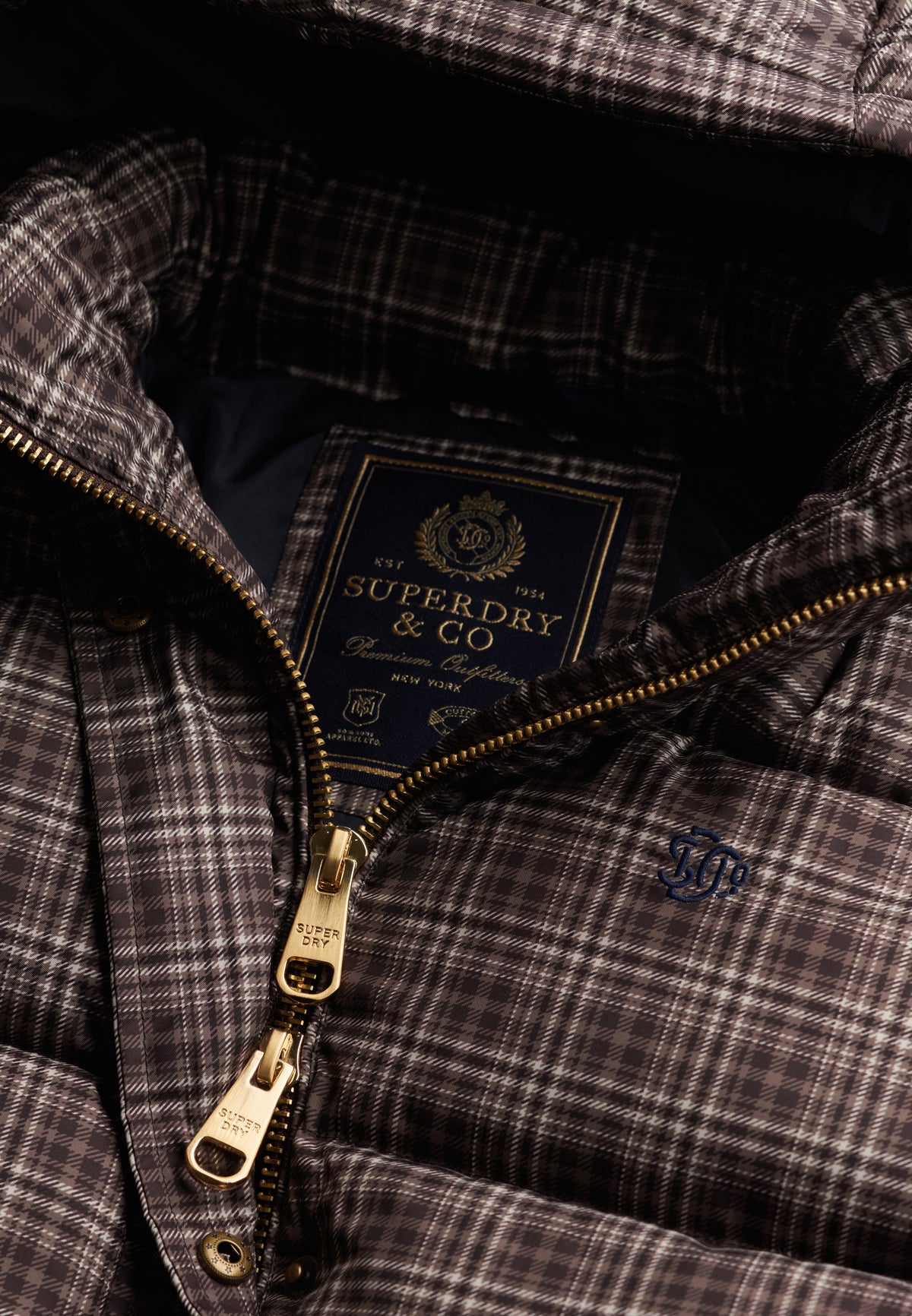 Premium Printed Check Puffer Jacket