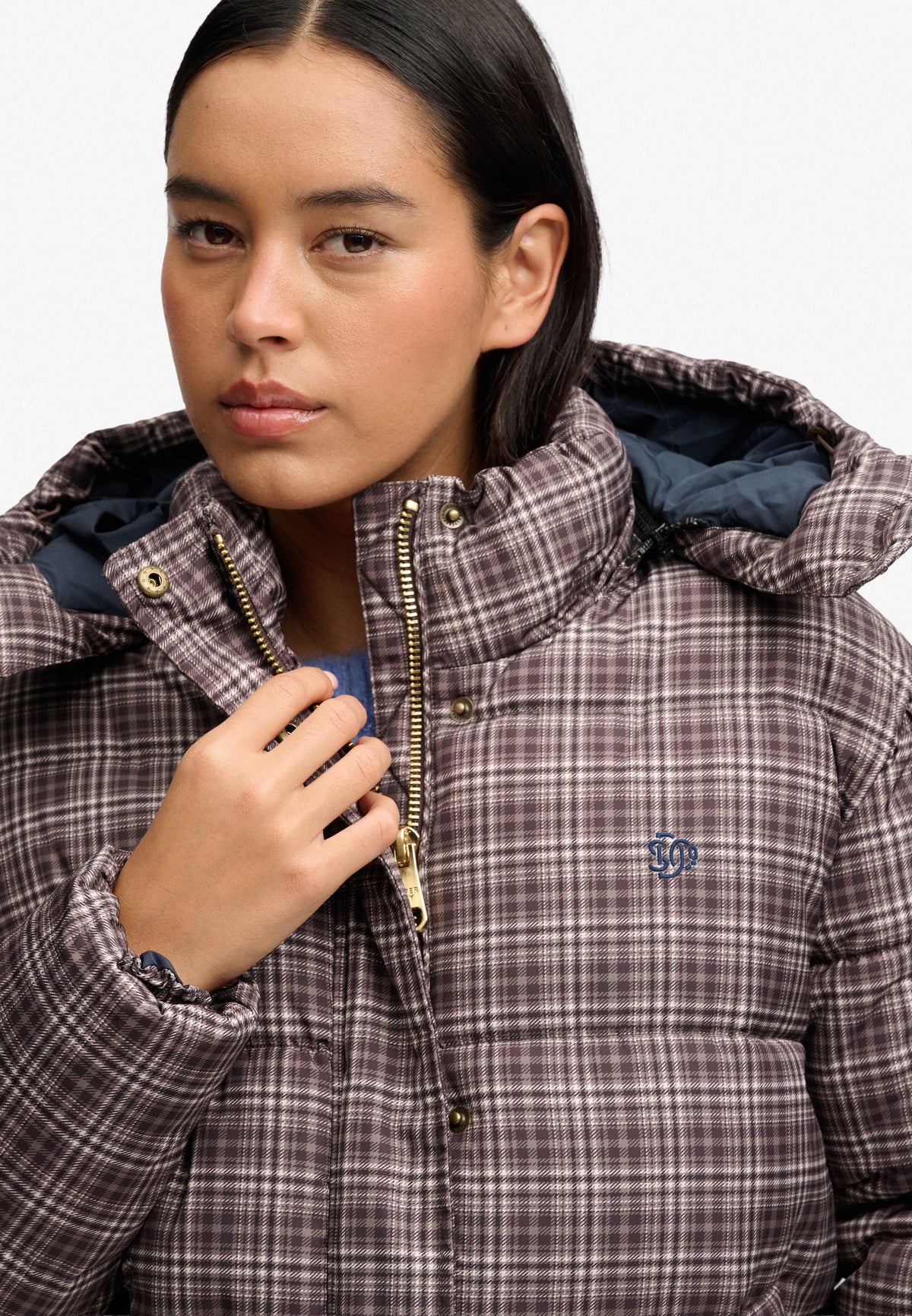 Premium Printed Check Puffer Jacket