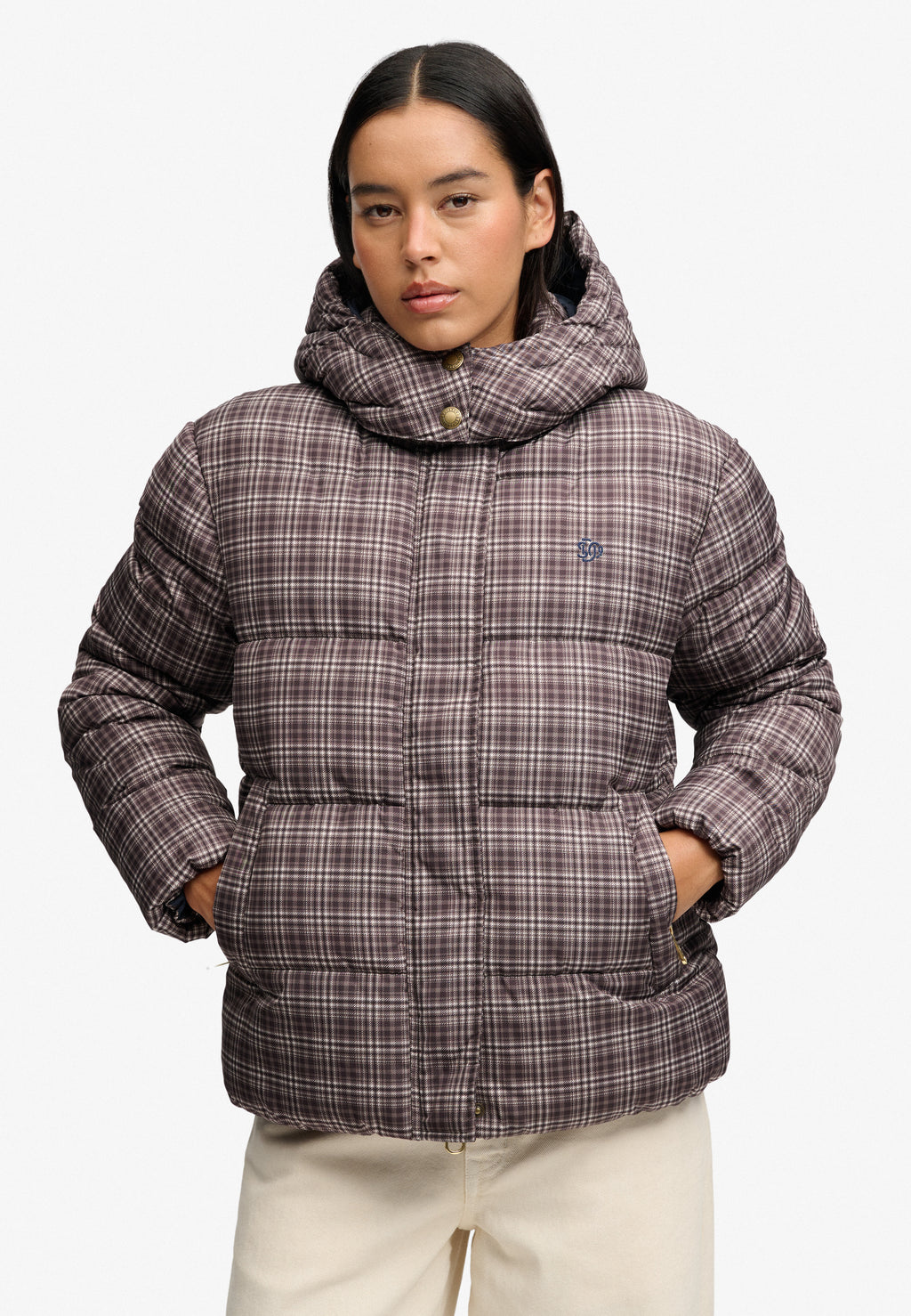 Premium Printed Check Puffer Jacket