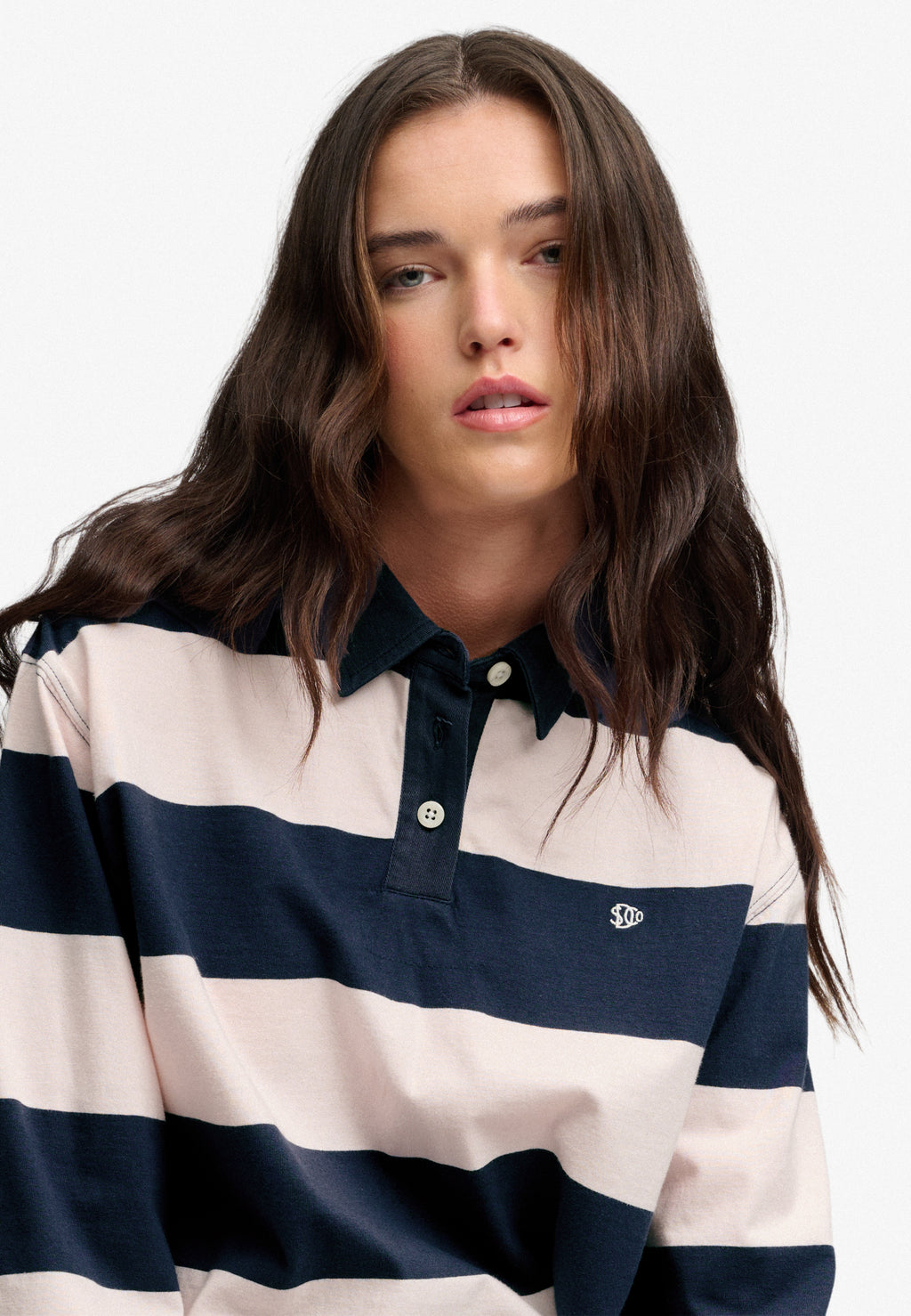 Athletic Essential Cropped Stripe Rugby Top