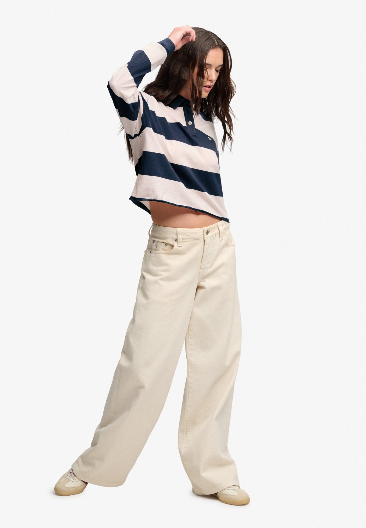 Athletic Essential Cropped Stripe Rugby Top