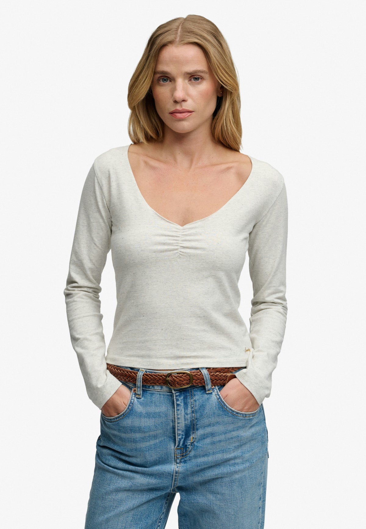 Athletic Essential Gathered Long Sleeve Top