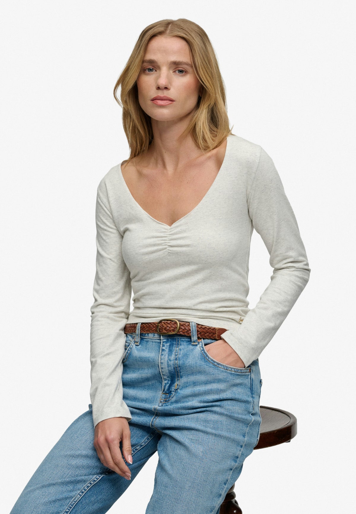 Athletic Essential Gathered Long Sleeve Top