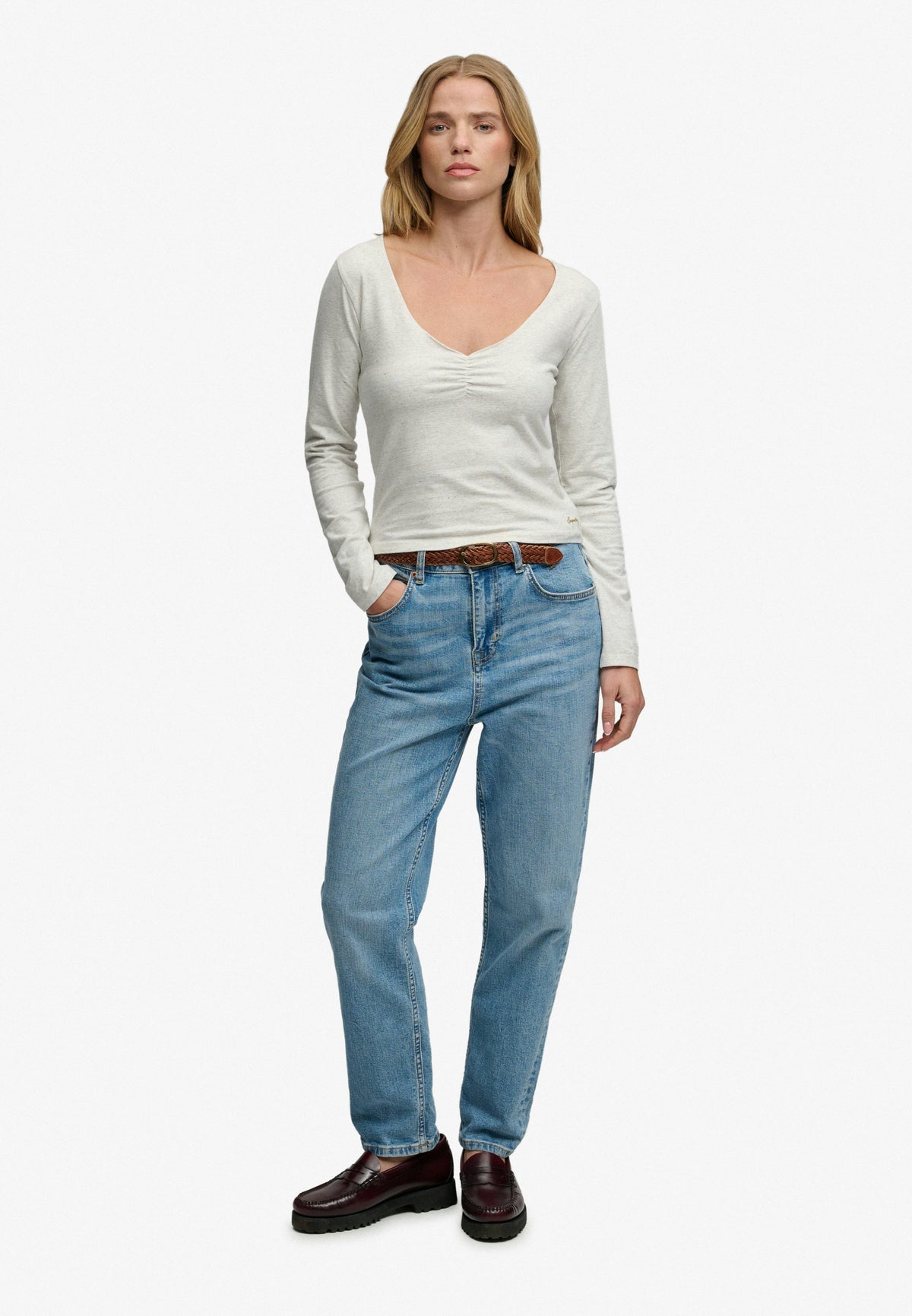 Athletic Essential Gathered Long Sleeve Top