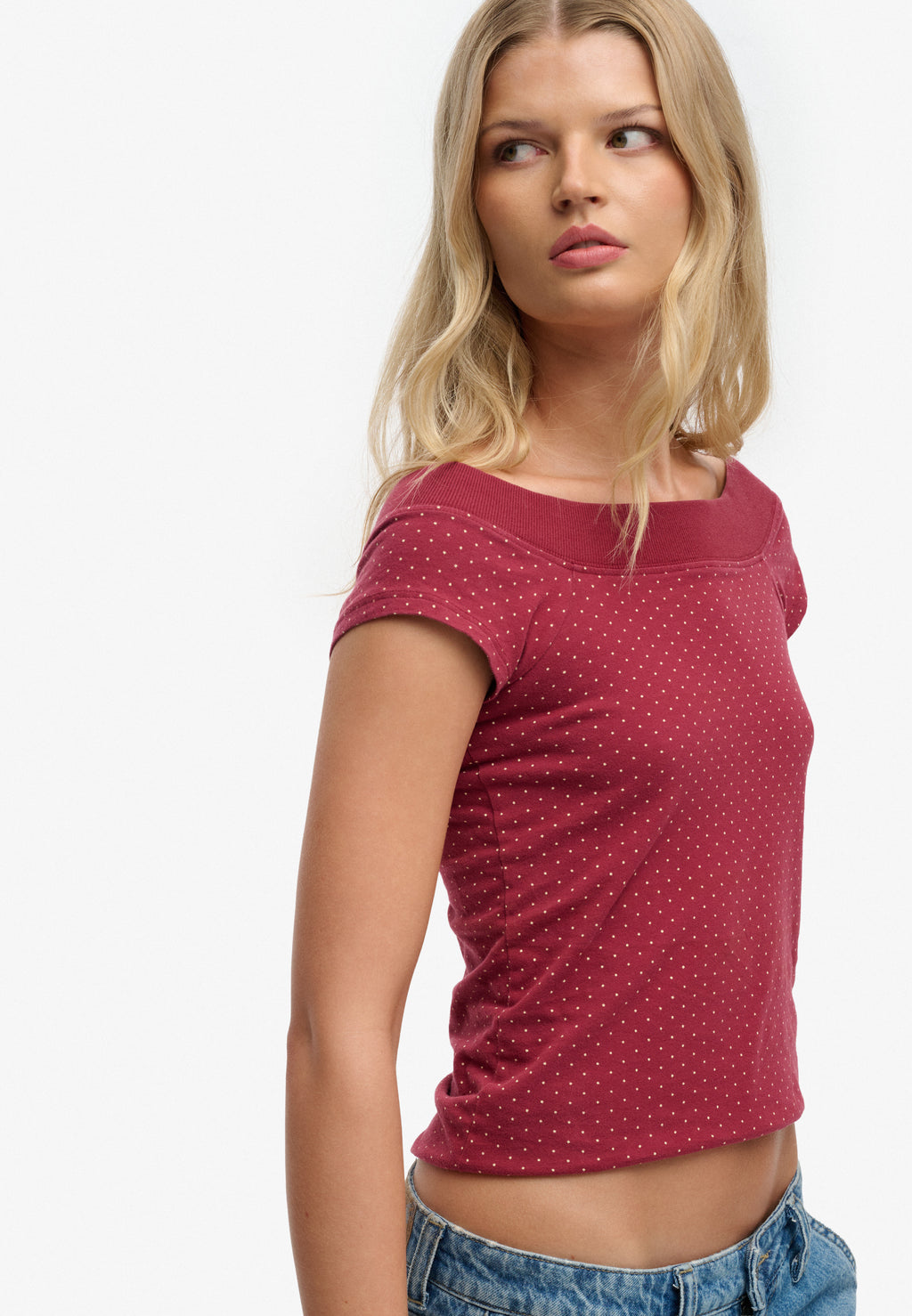 Athletic Off Shoulder Pattern Top