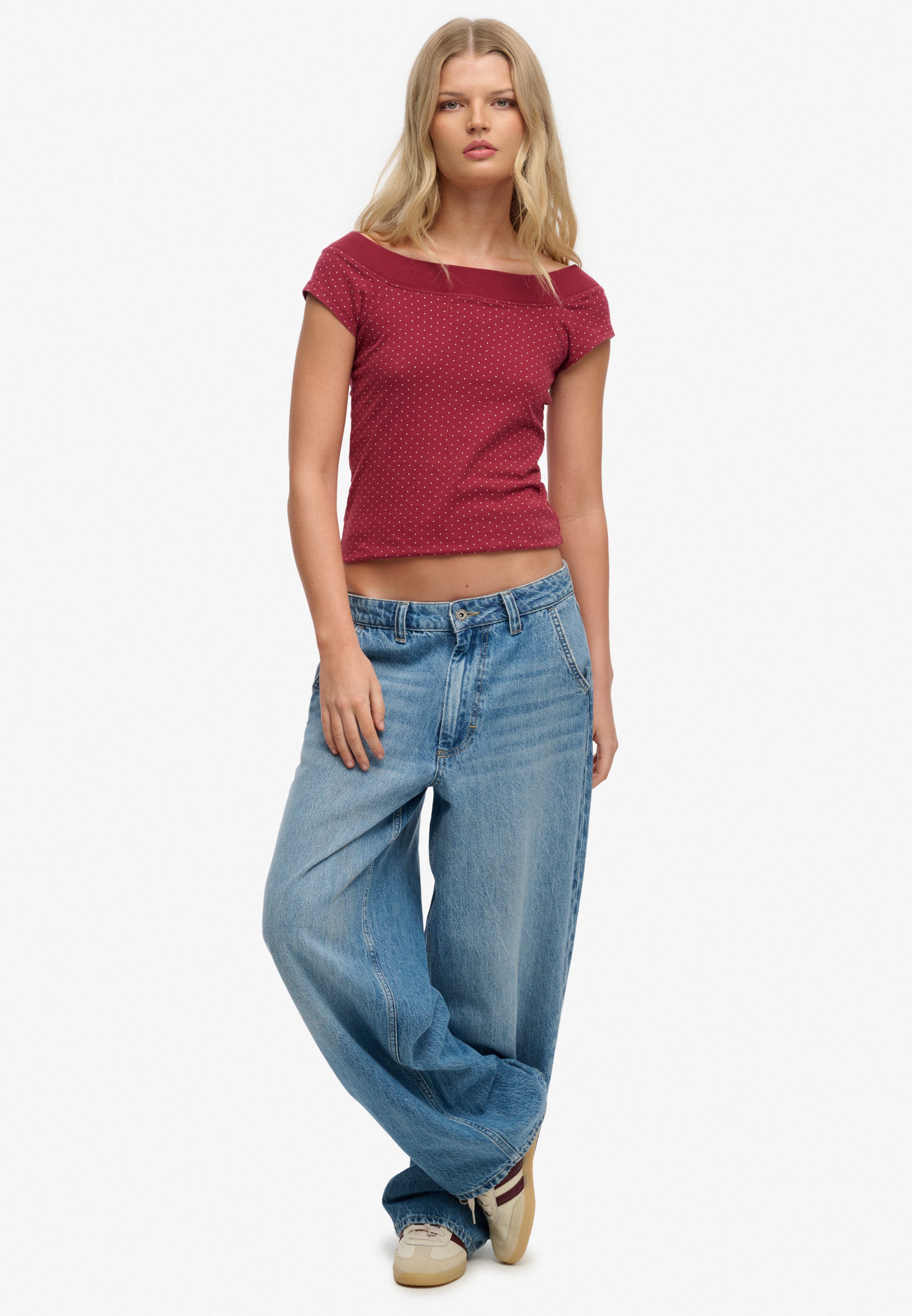 Athletic Off Shoulder Pattern Top