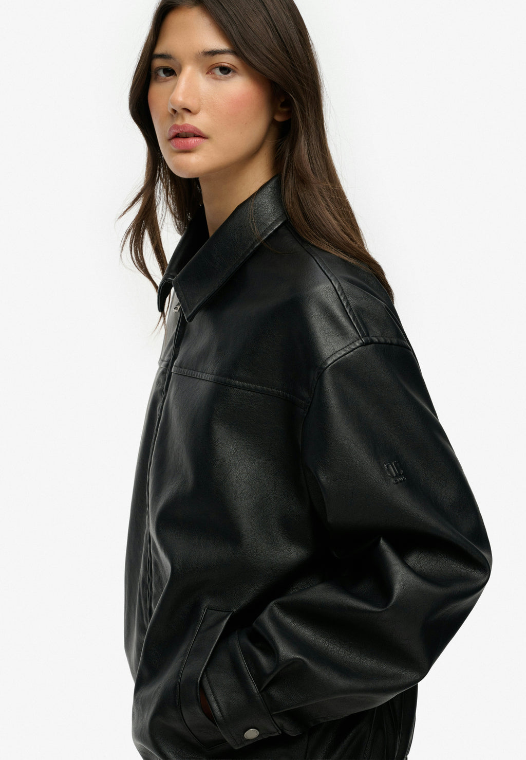 Collared Oversized Bomber Jacket