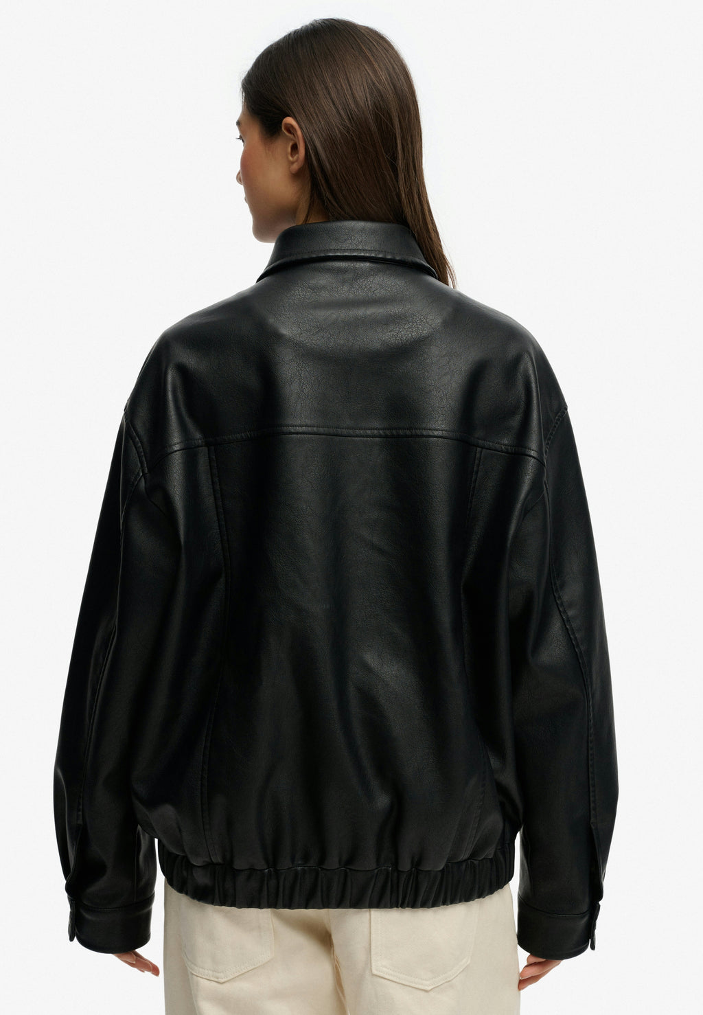 Collared Oversized Bomber Jacket