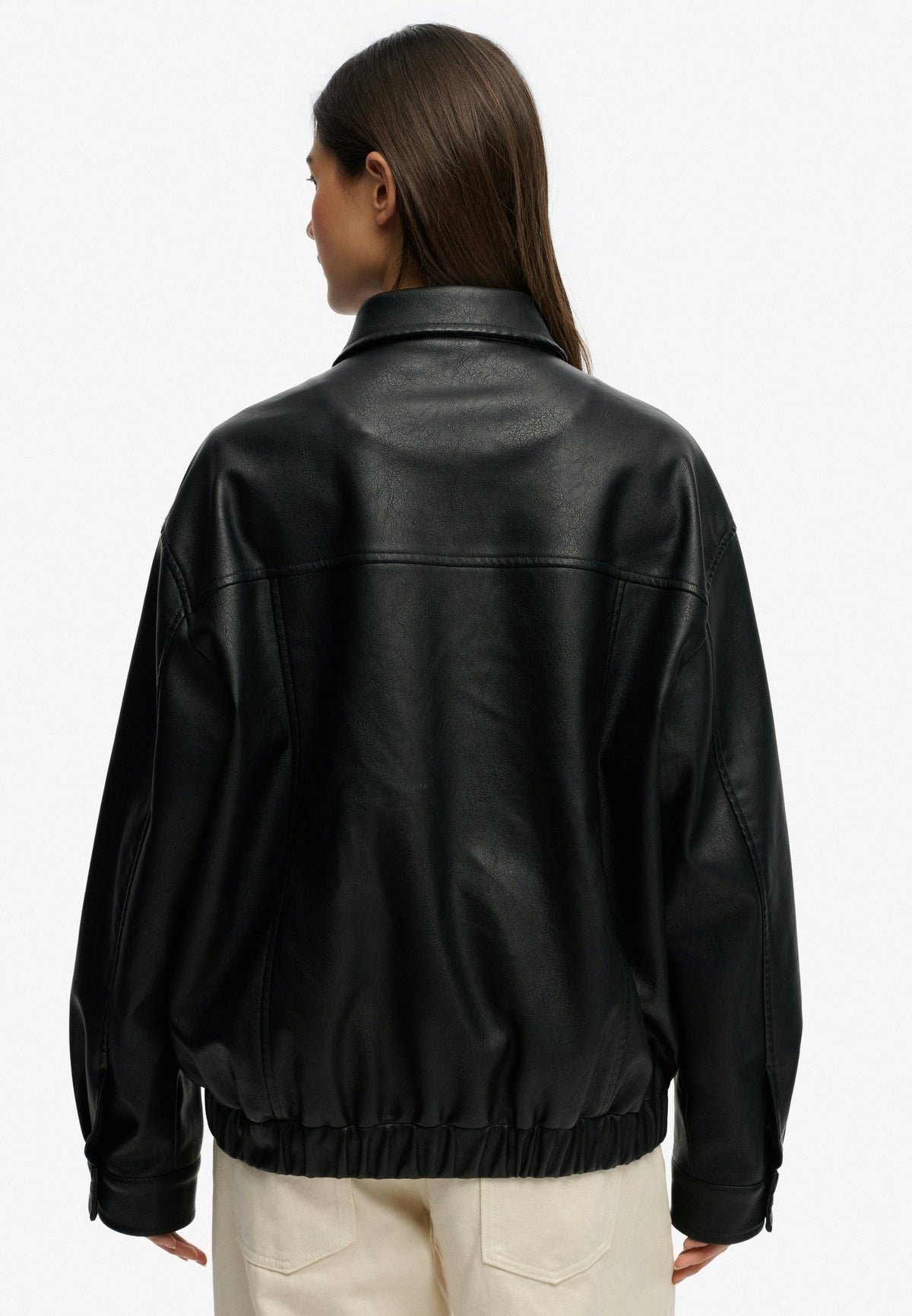 Collared Oversized Bomber Jacket