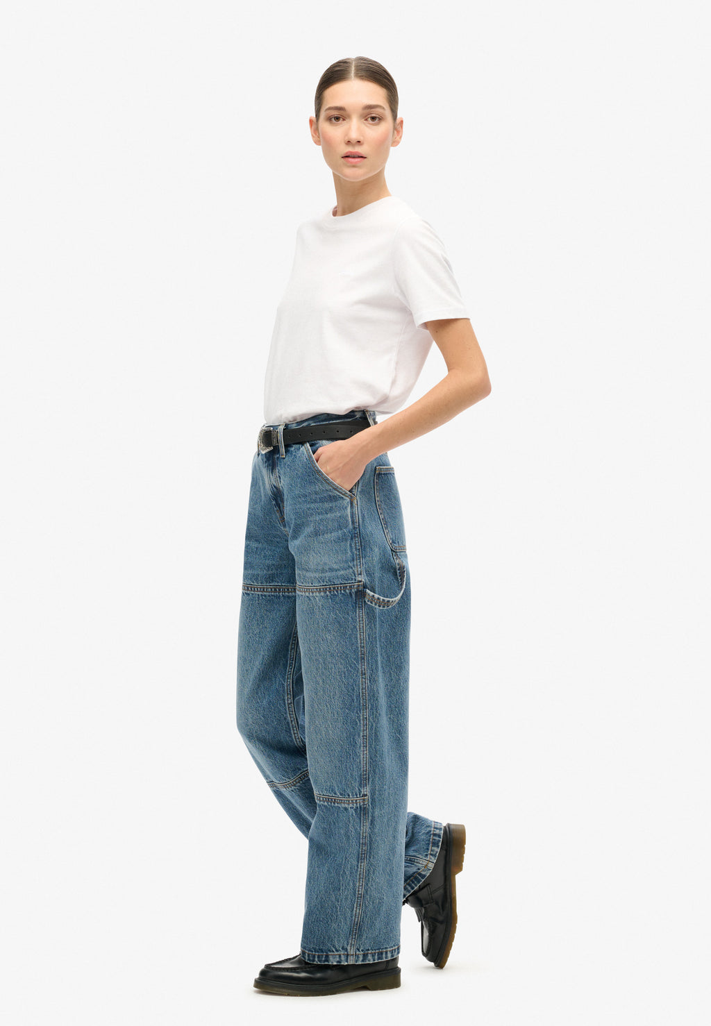 Mid Rise Denim Carpenter Jeans