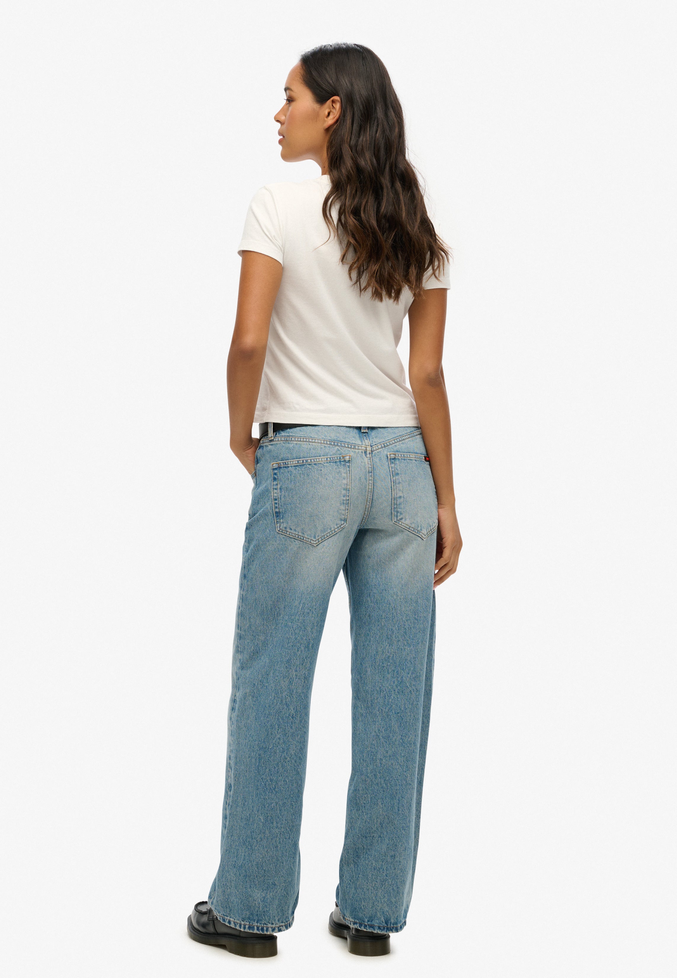 Mid Rise Wide Leg Jeans