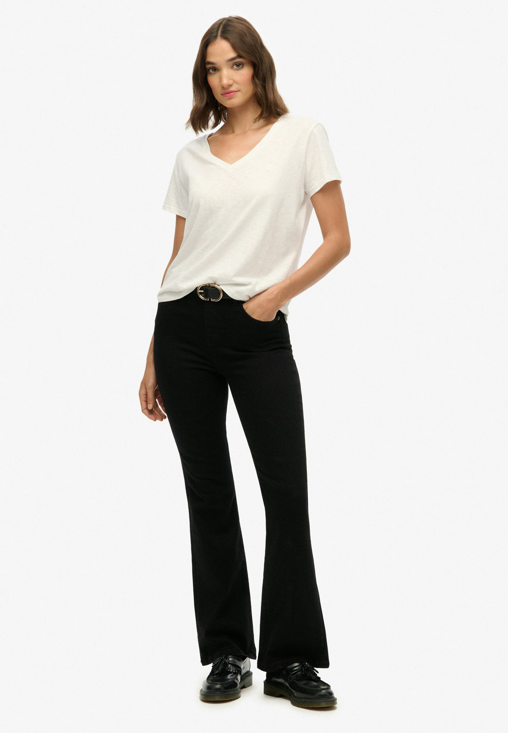 Organic Cotton High Rise Flare Jeans
