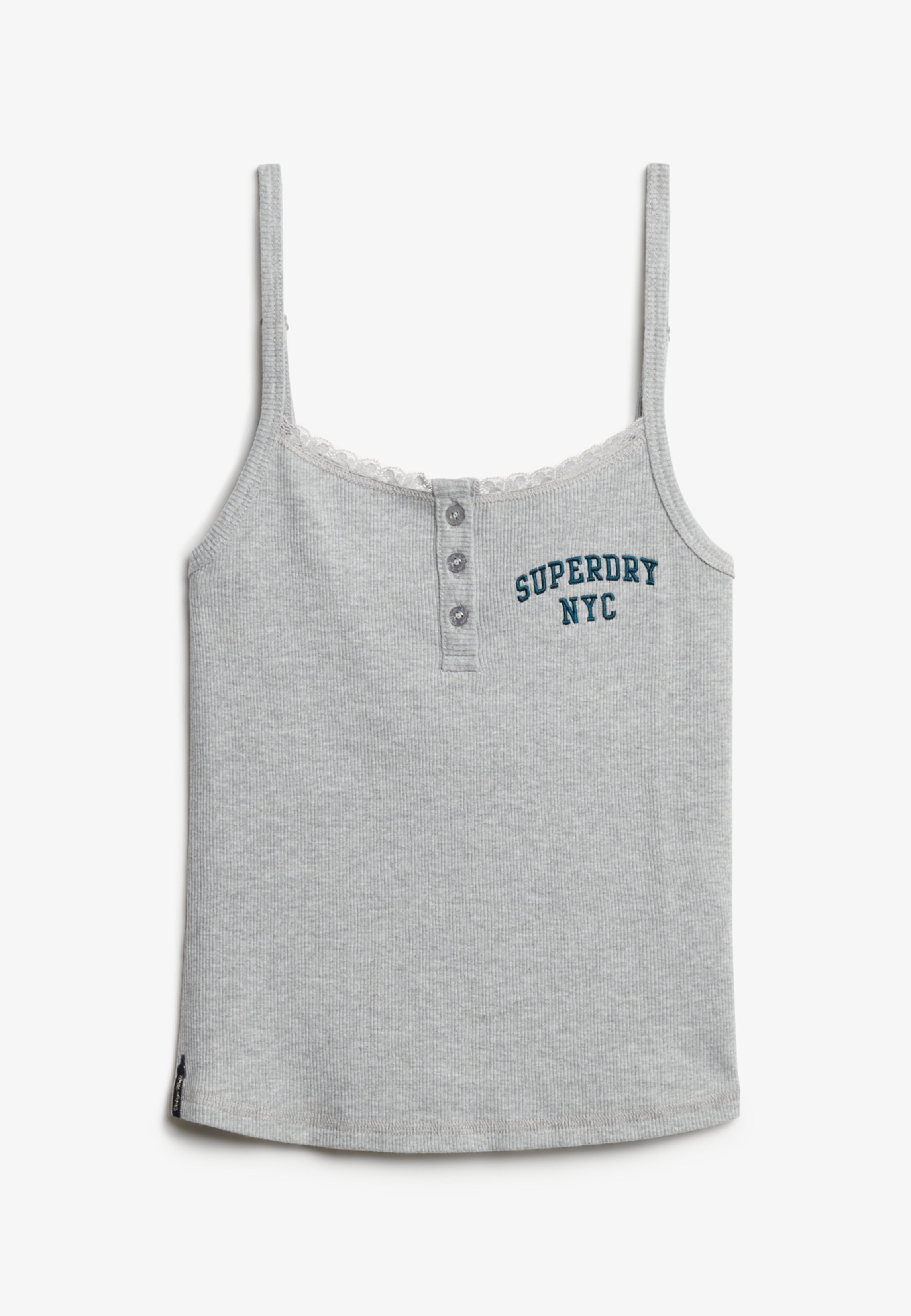 Athletic Essentials Embroidered Button Cami Top