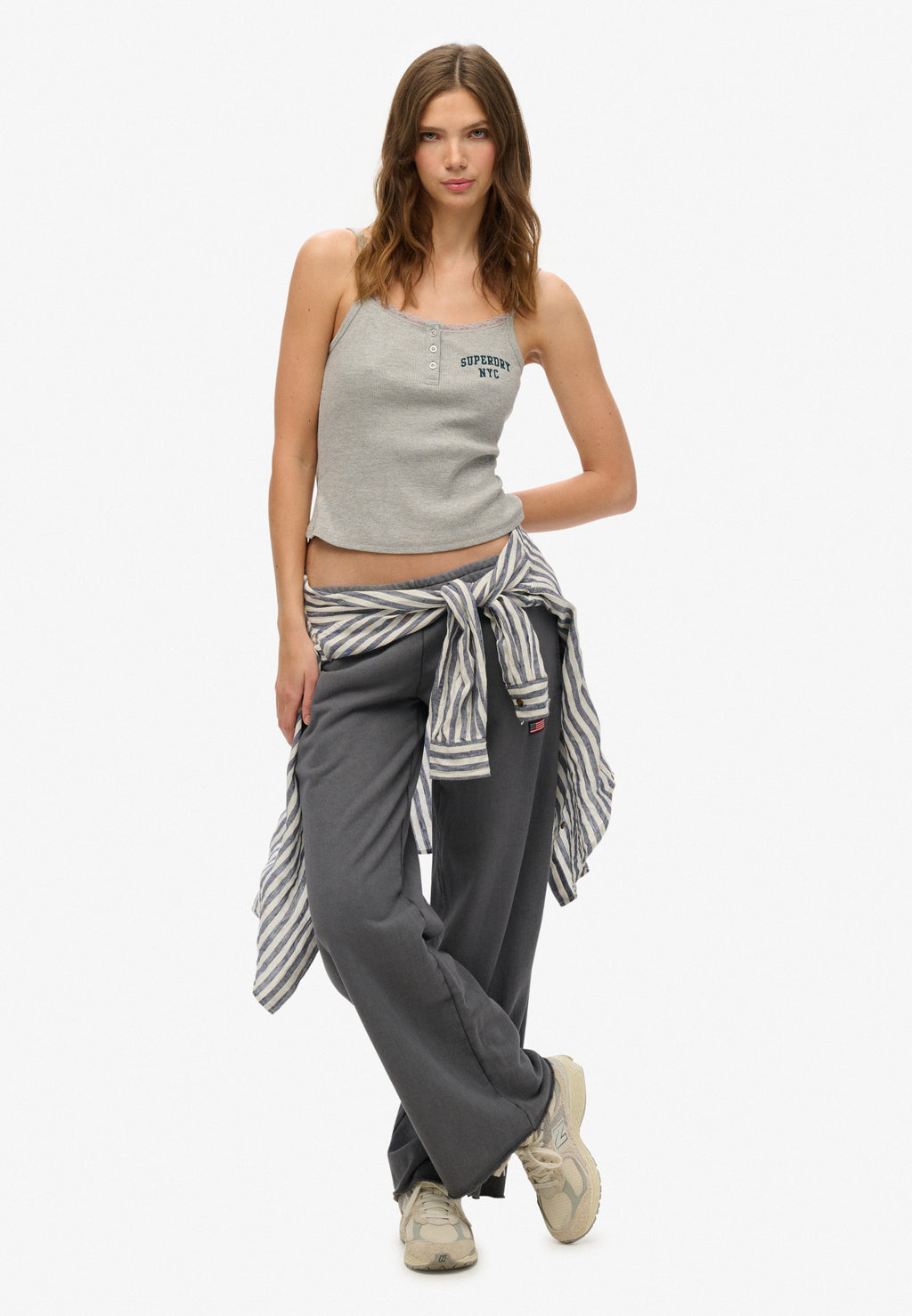 Athletic Essentials Embroidered Button Cami Top