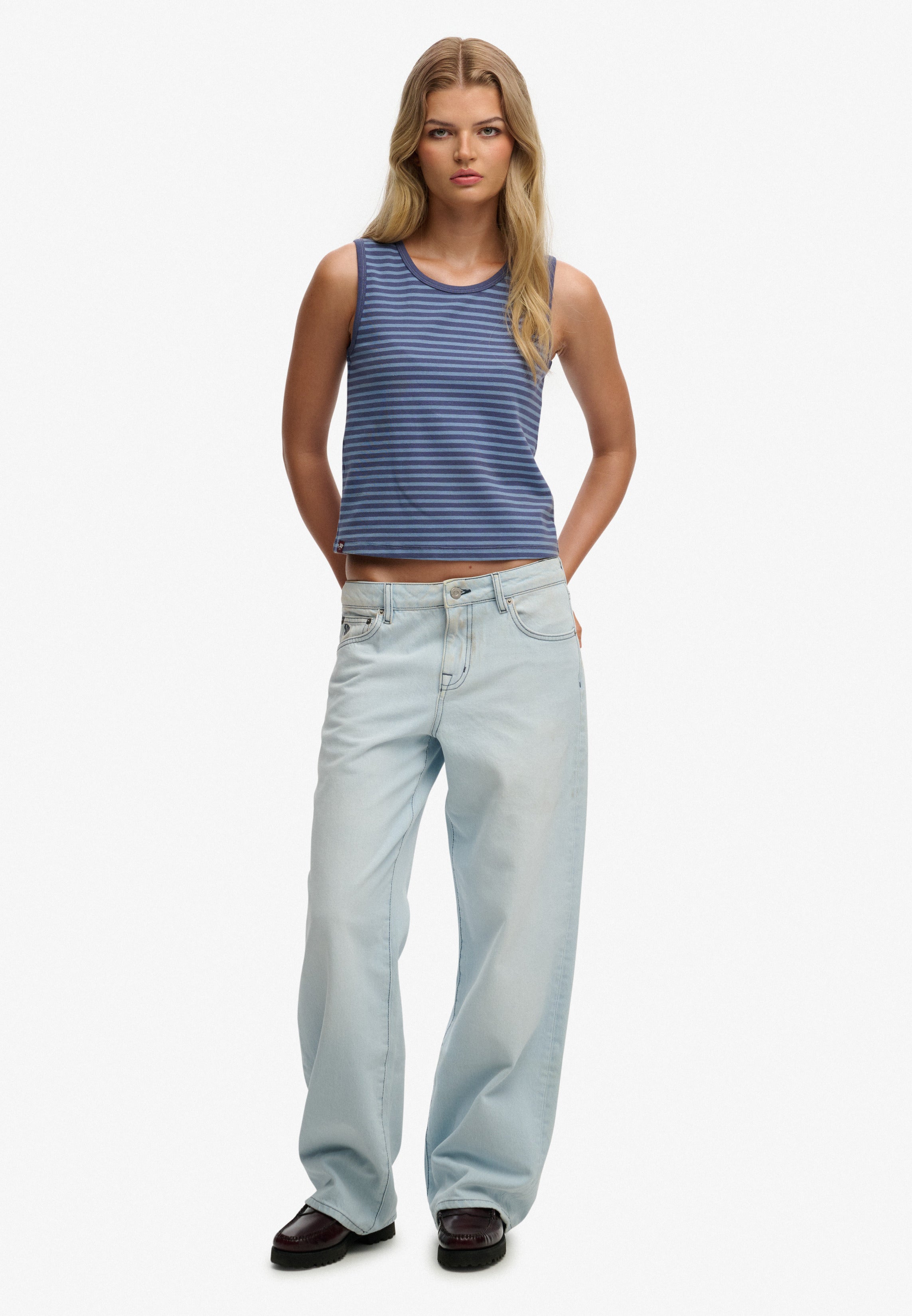 Mid Rise Wide Leg Jeans
