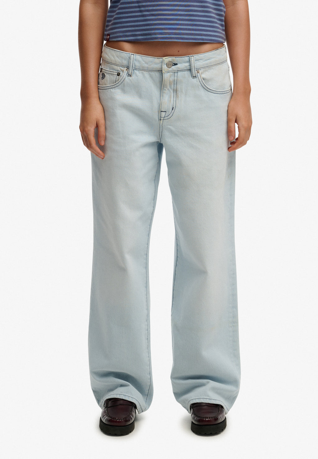 Mid Rise Wide Leg Jeans