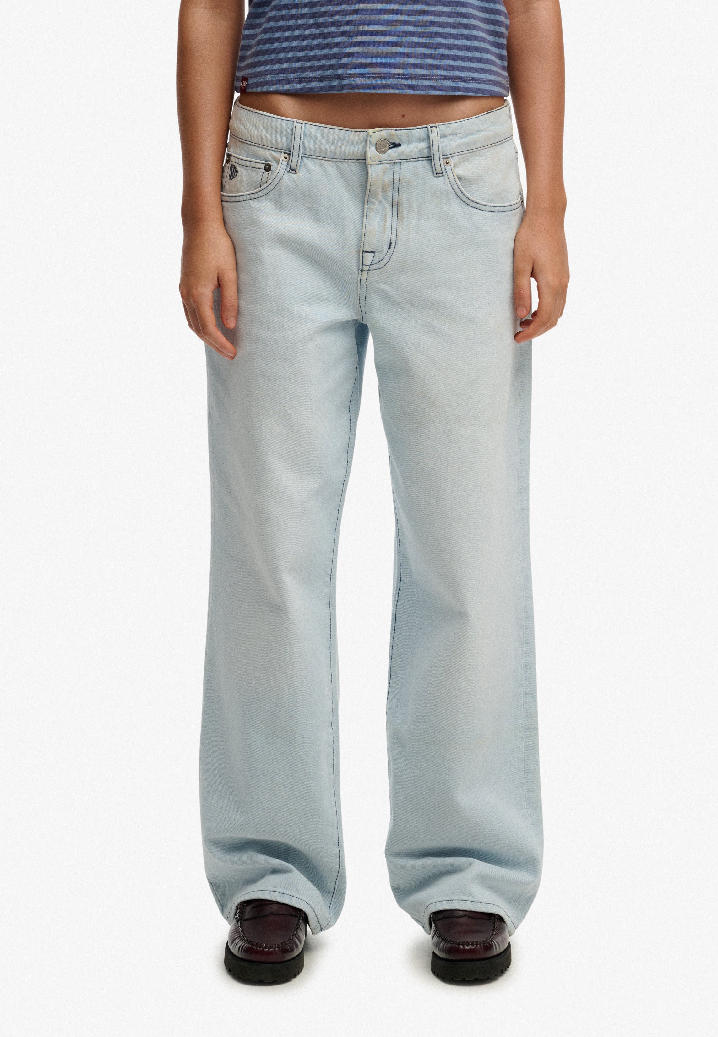 Mid Rise Wide Leg Jeans