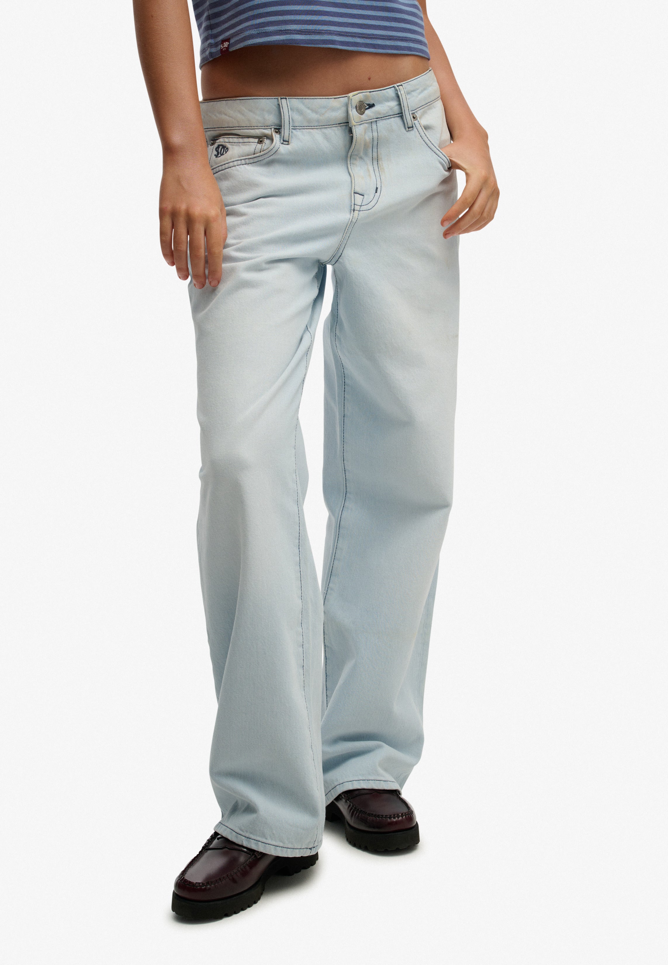 Mid Rise Wide Leg Jeans