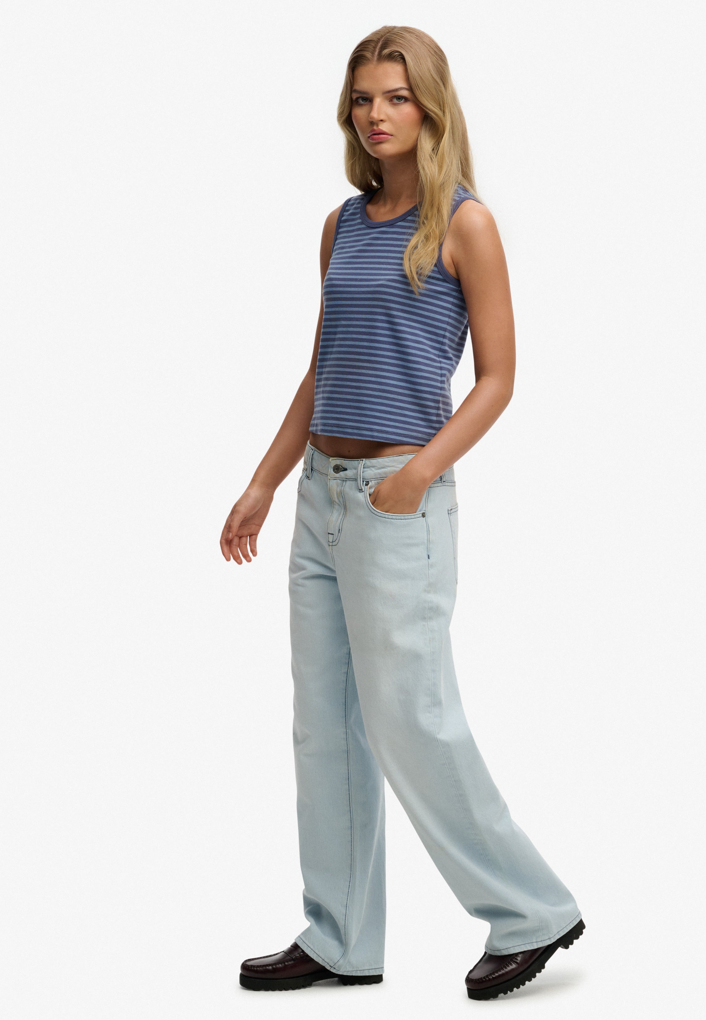 Mid Rise Wide Leg Jeans