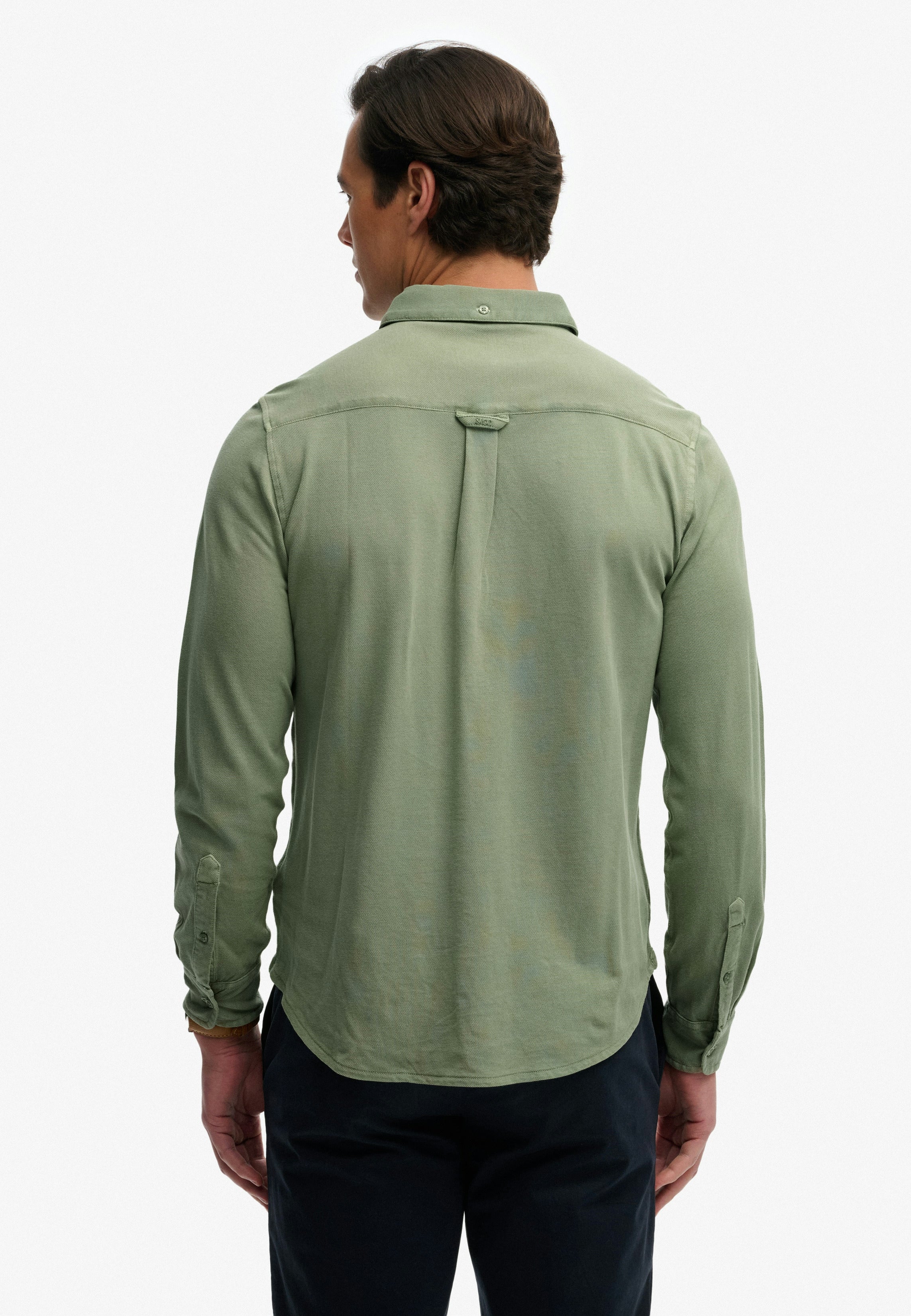 Vintage Destroy Pique Long Sleeve Shirt