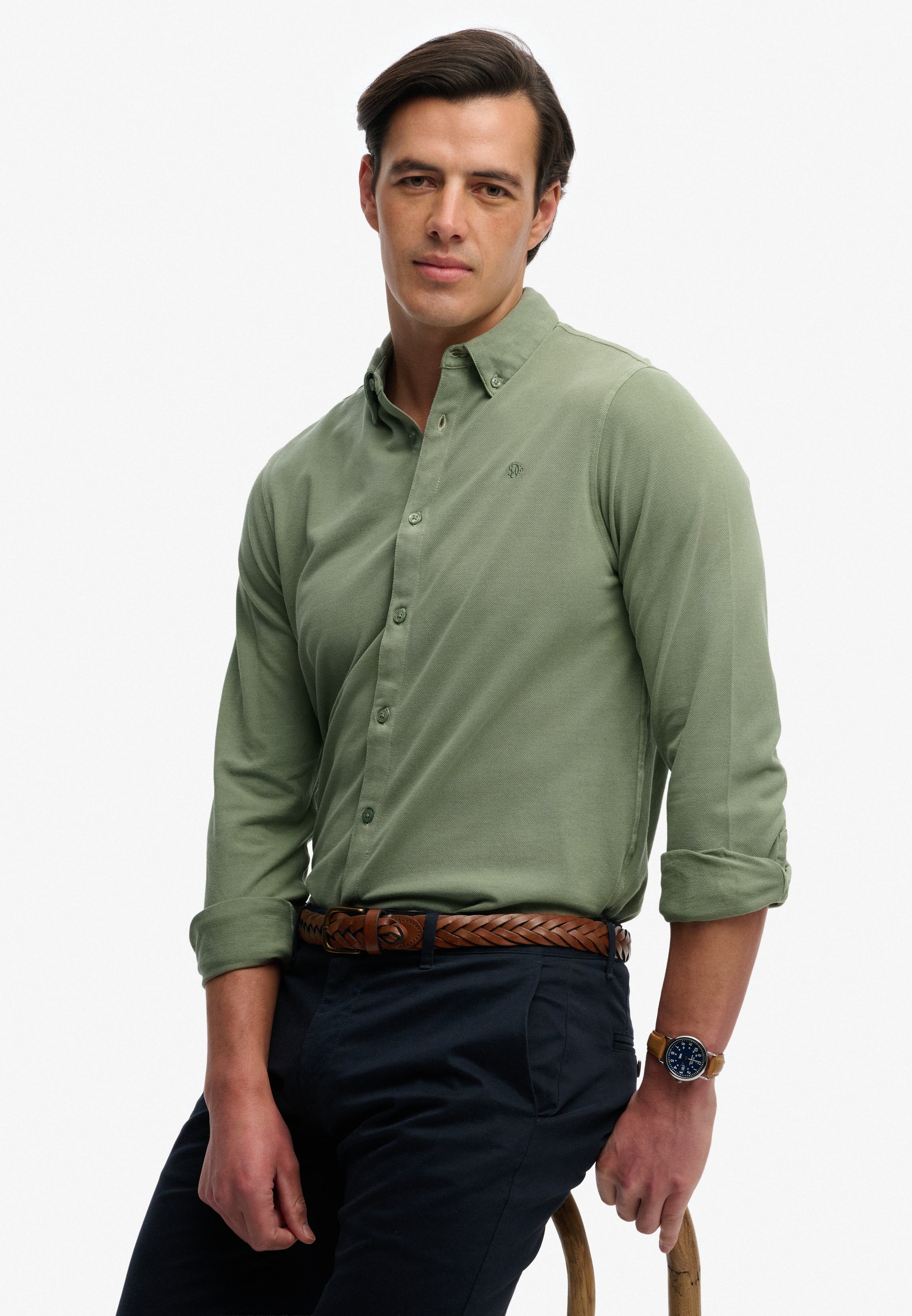 Vintage Destroy Pique Long Sleeve Shirt