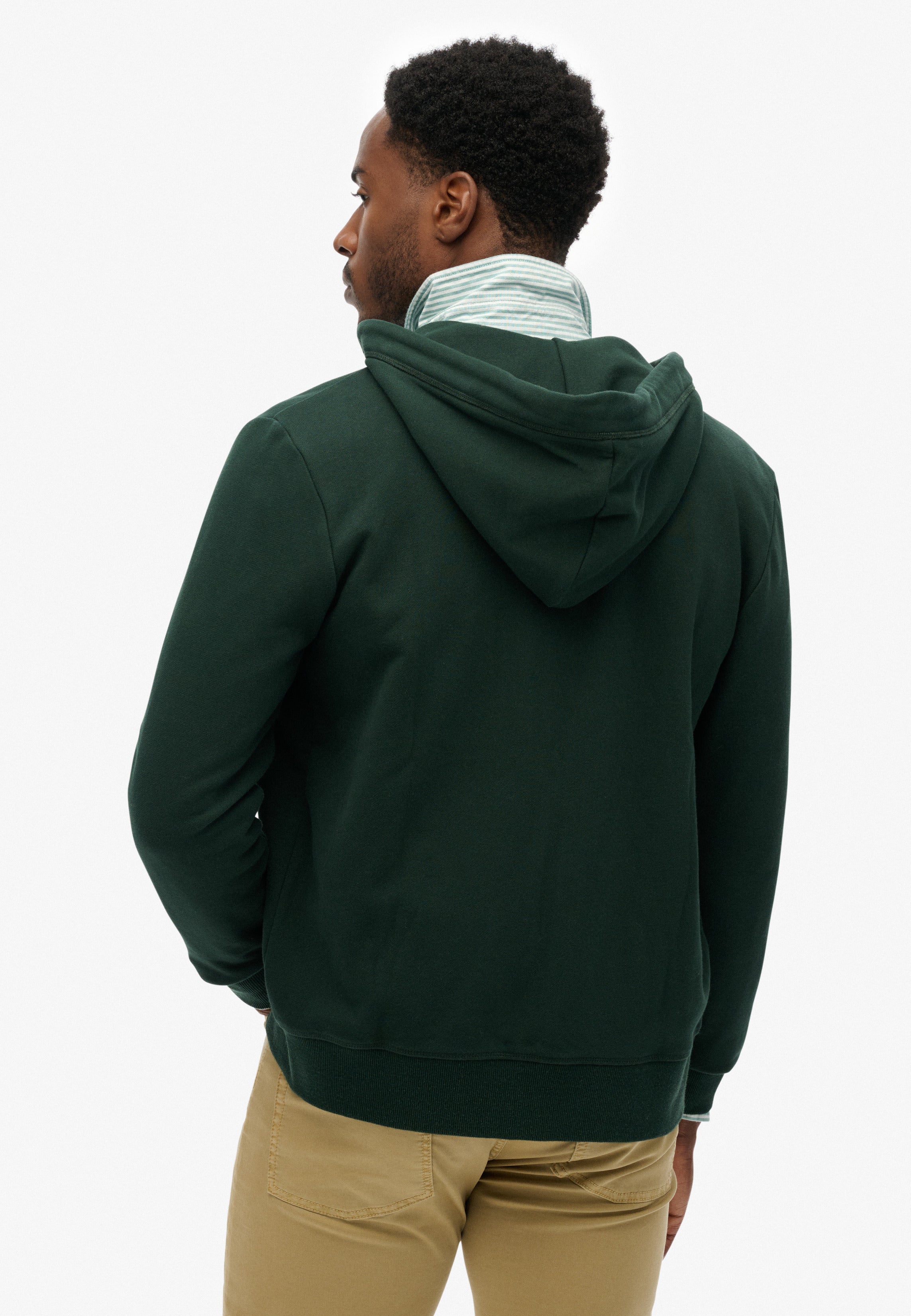 Essential Logo Half Brushed Zip Hoodie