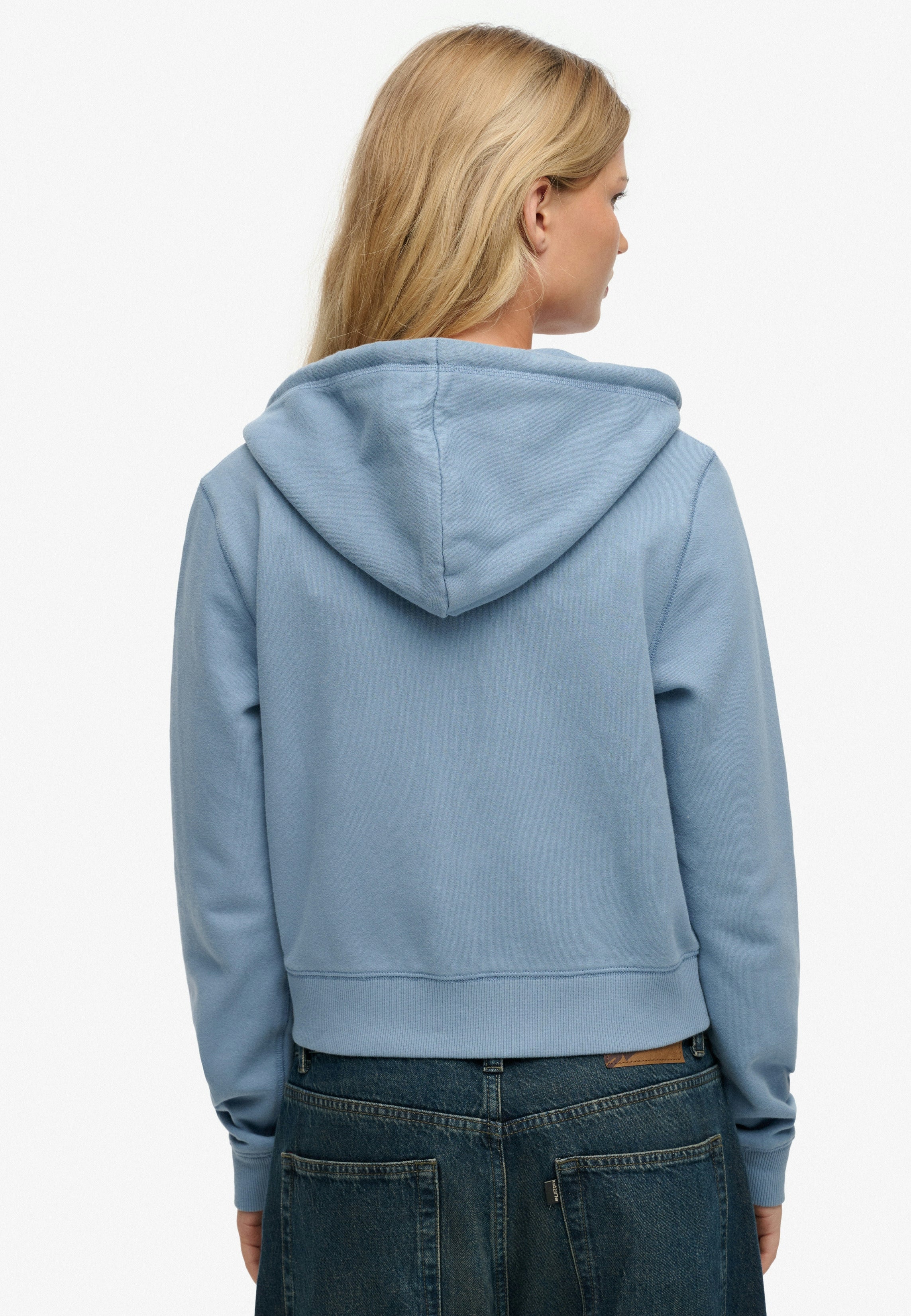 Essential Logo Cropped Zip Hoodie