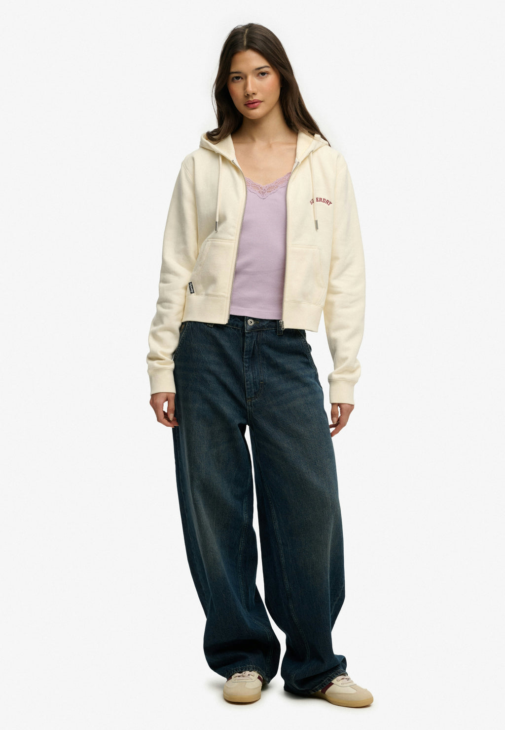 Essential Logo Cropped Zip Hoodie
