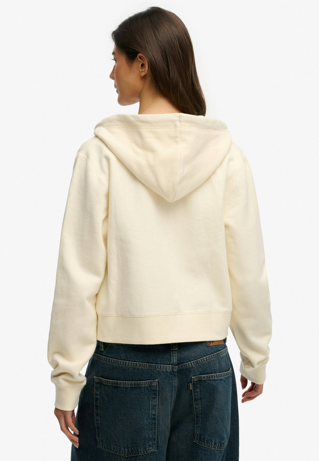 Essential Logo Cropped Zip Hoodie