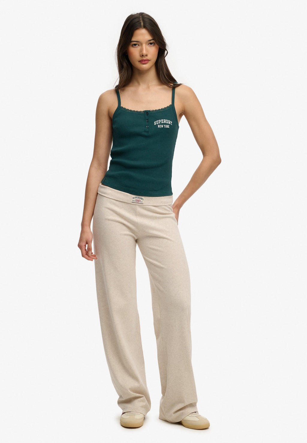 Athletic Essentials Embroidered Button Cami Top