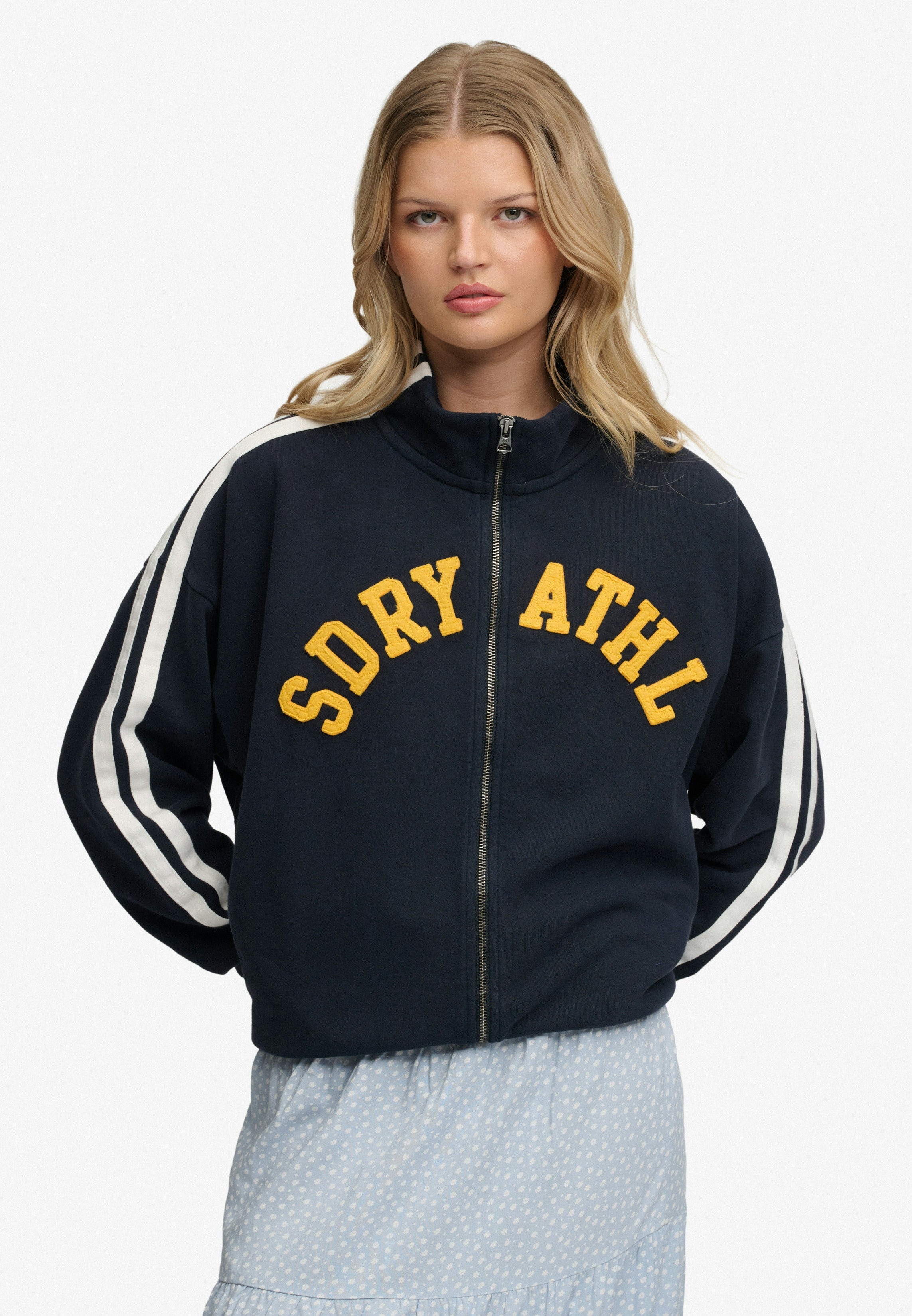 Athletic Essentials Applique Loose Zip Track Top