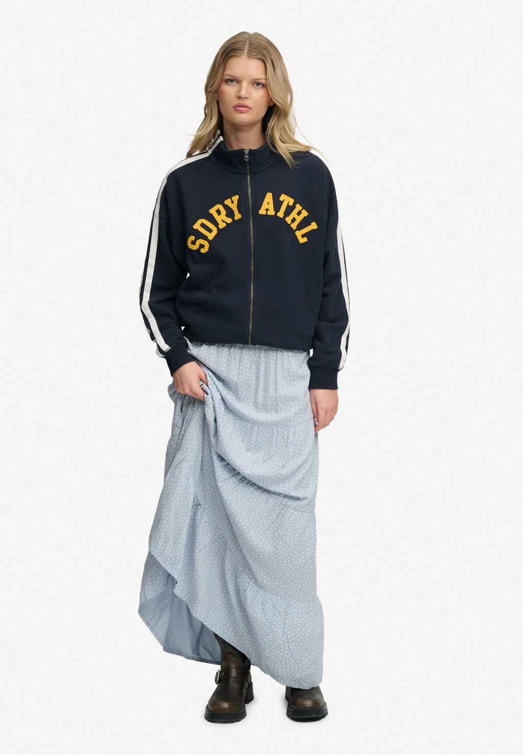 Athletic Essentials Applique Loose Zip Track Top