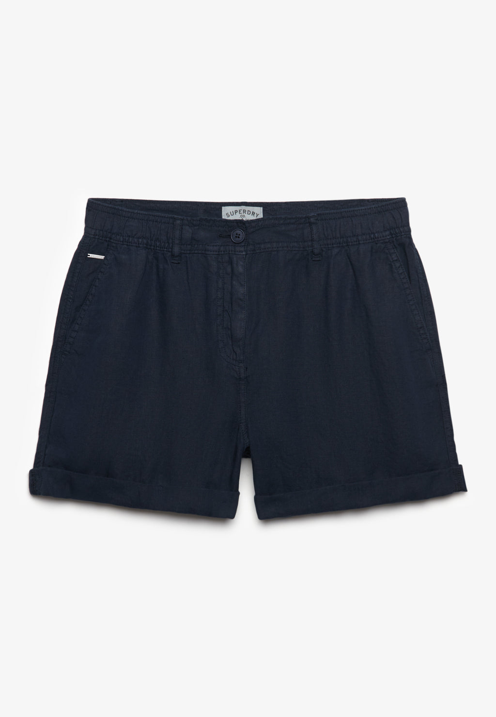 Mid Rise Linen Shorts