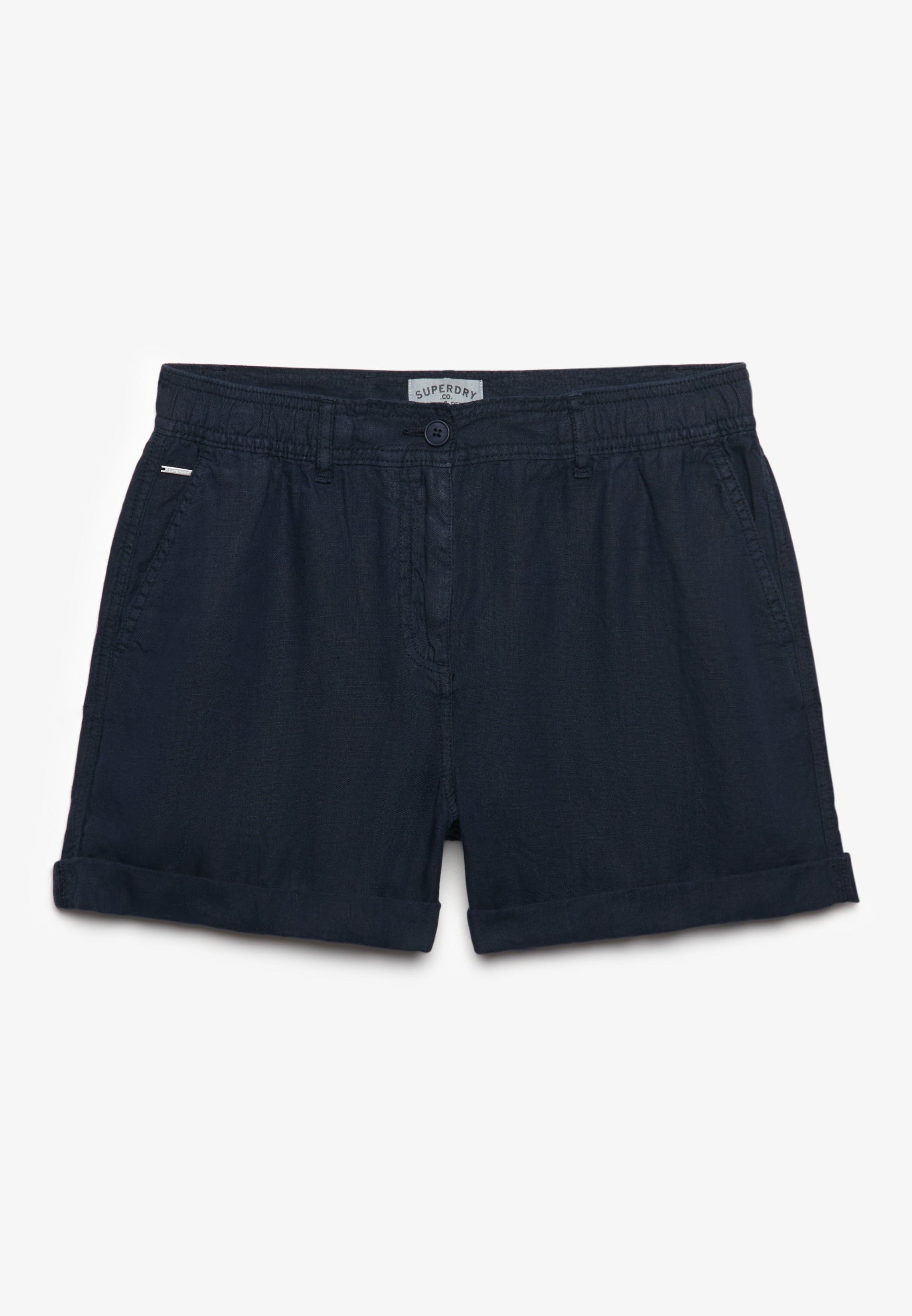 Mid Rise Linen Shorts