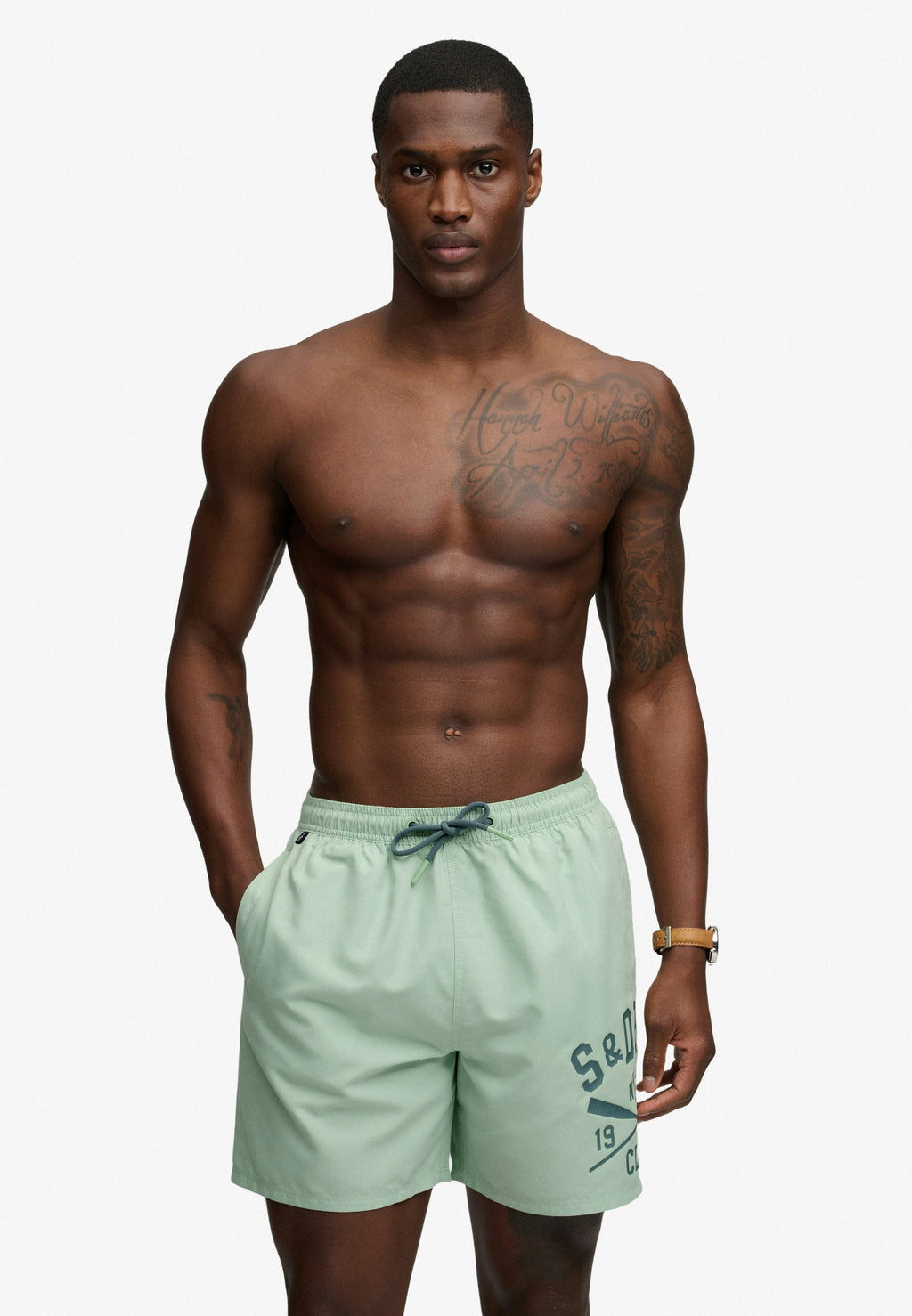 Printed Logo 16-Inch Swim Shorts