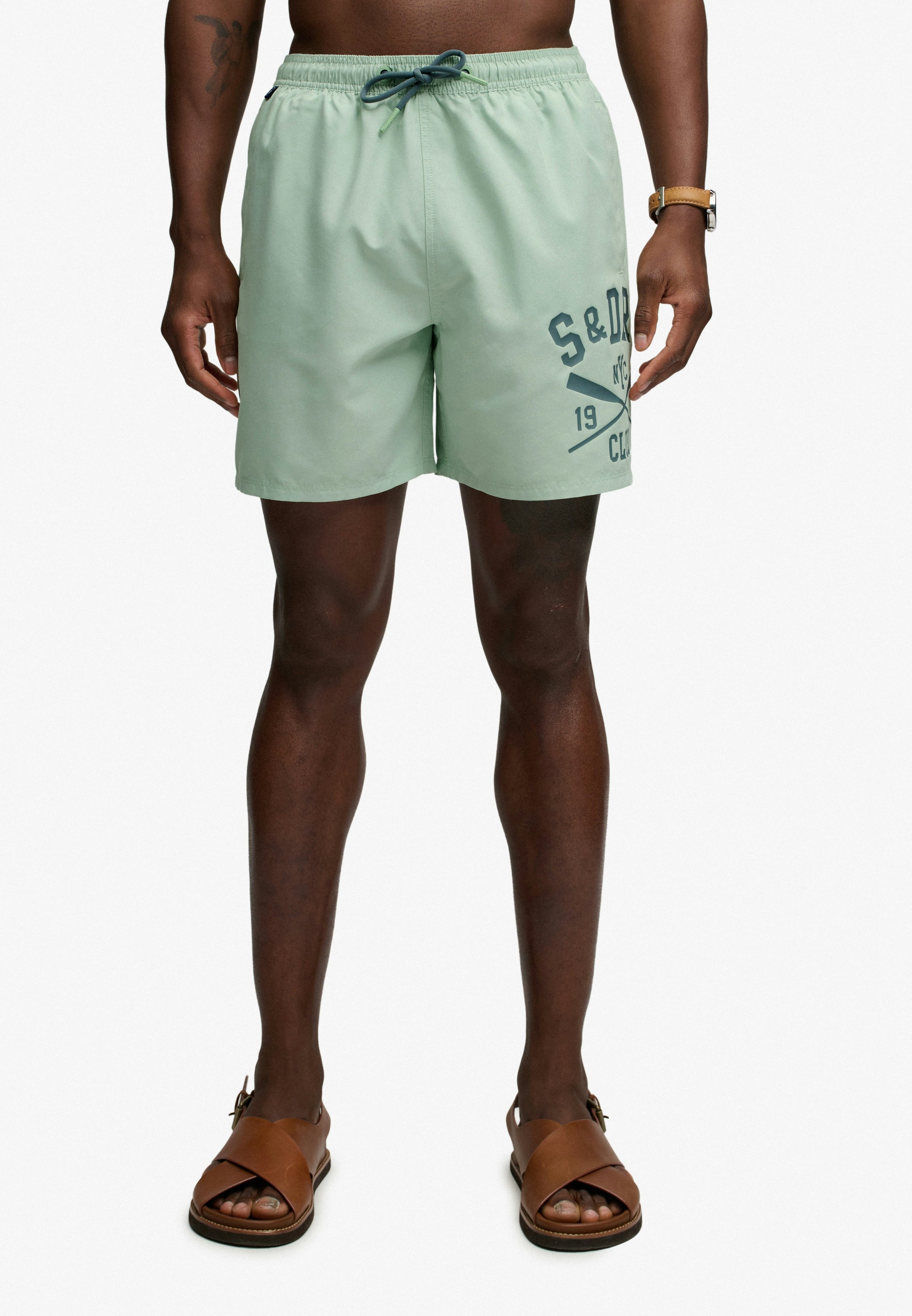 Printed Logo 16-Inch Swim Shorts