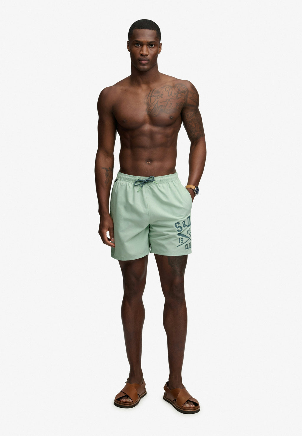 Printed Logo 16-Inch Swim Shorts