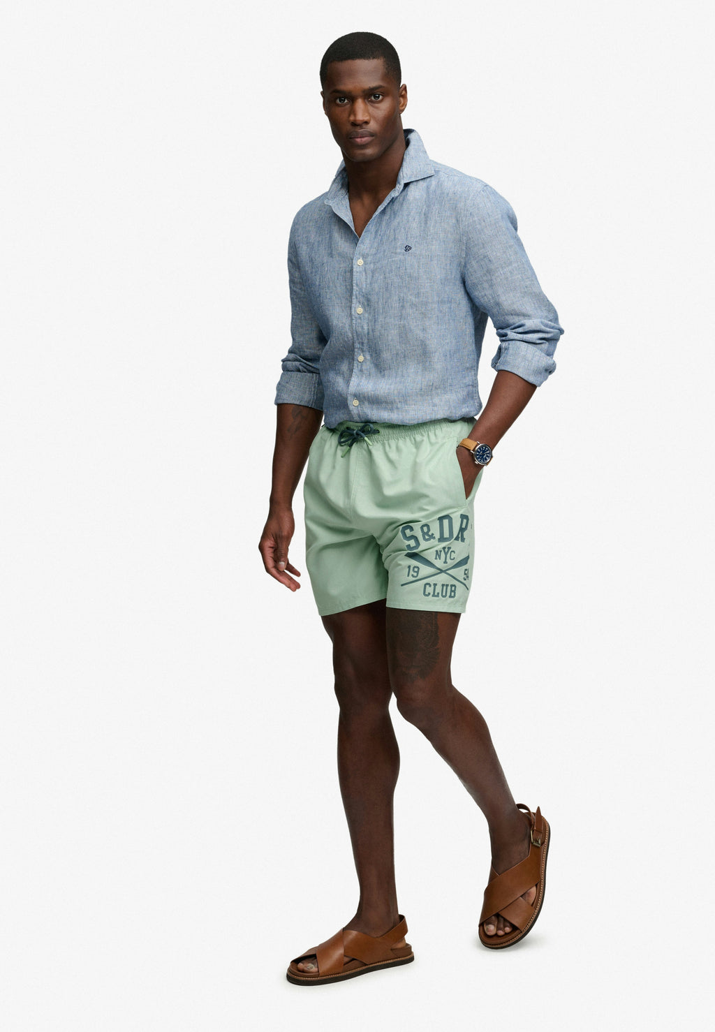 Printed Logo 16-Inch Swim Shorts