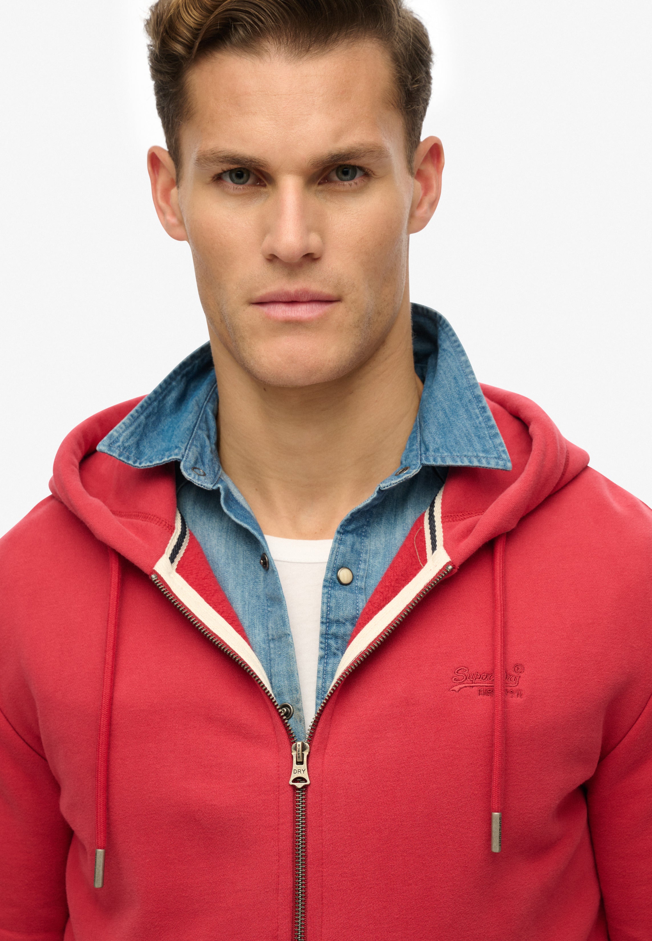 Essential Logo Half Brushed Zip Hoodie
