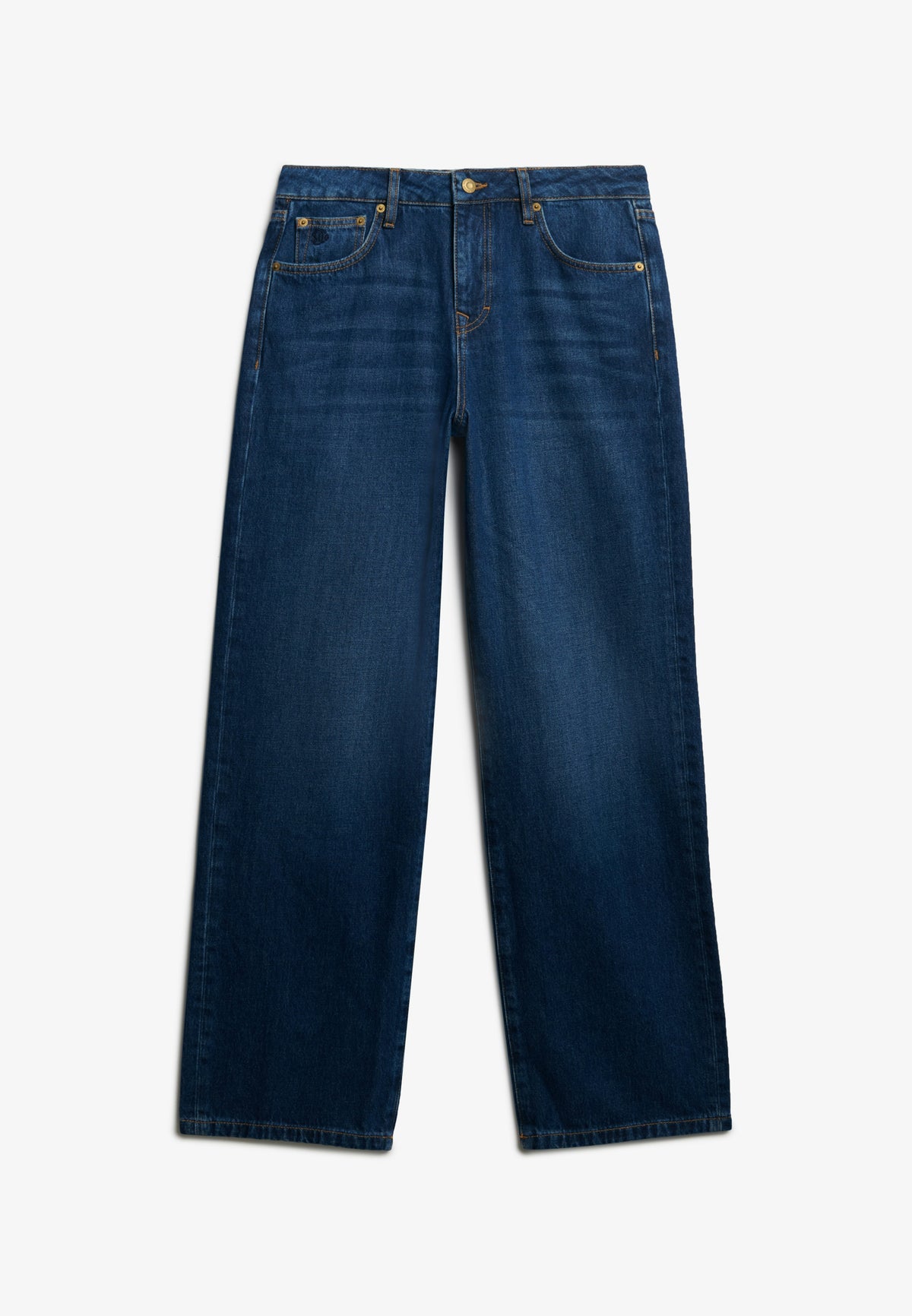Organic Cotton Mid Rise Wide Leg Jeans