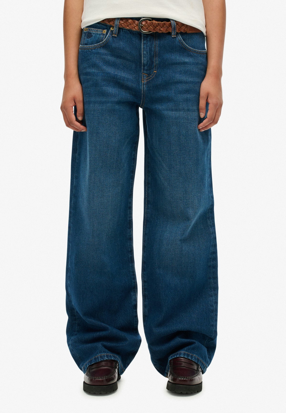 Organic Cotton Mid Rise Wide Leg Jeans