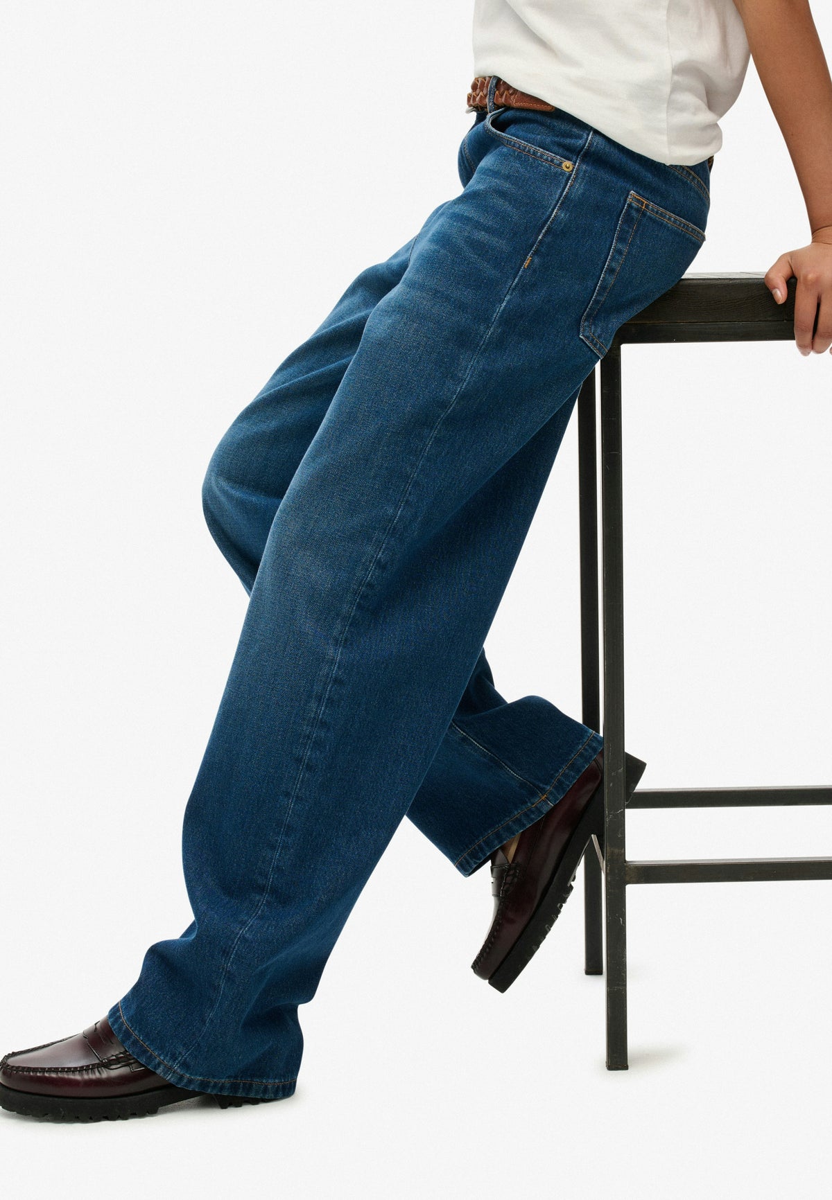 Organic Cotton Mid Rise Wide Leg Jeans