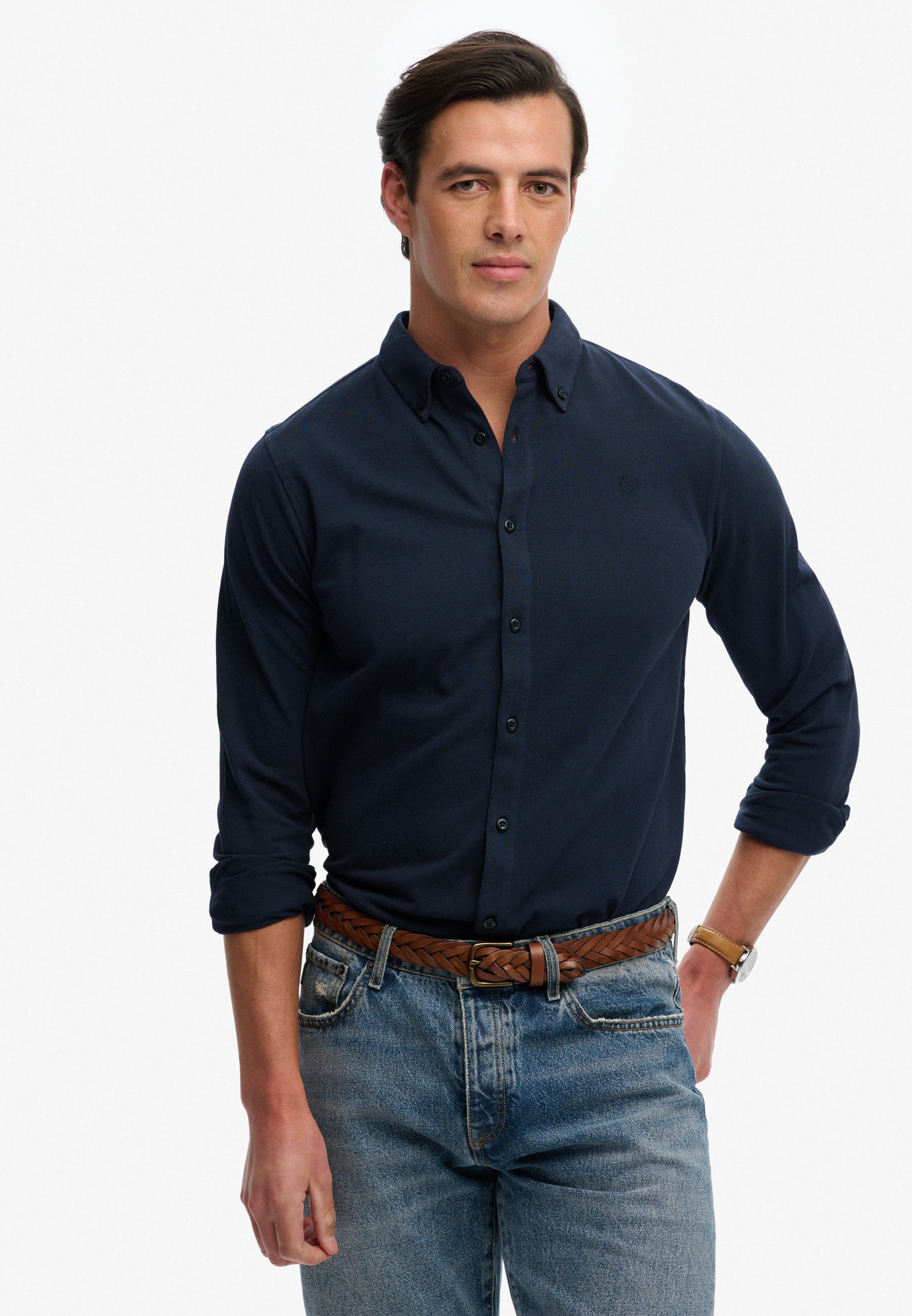 Vintage Destroy Pique Long Sleeve Shirt