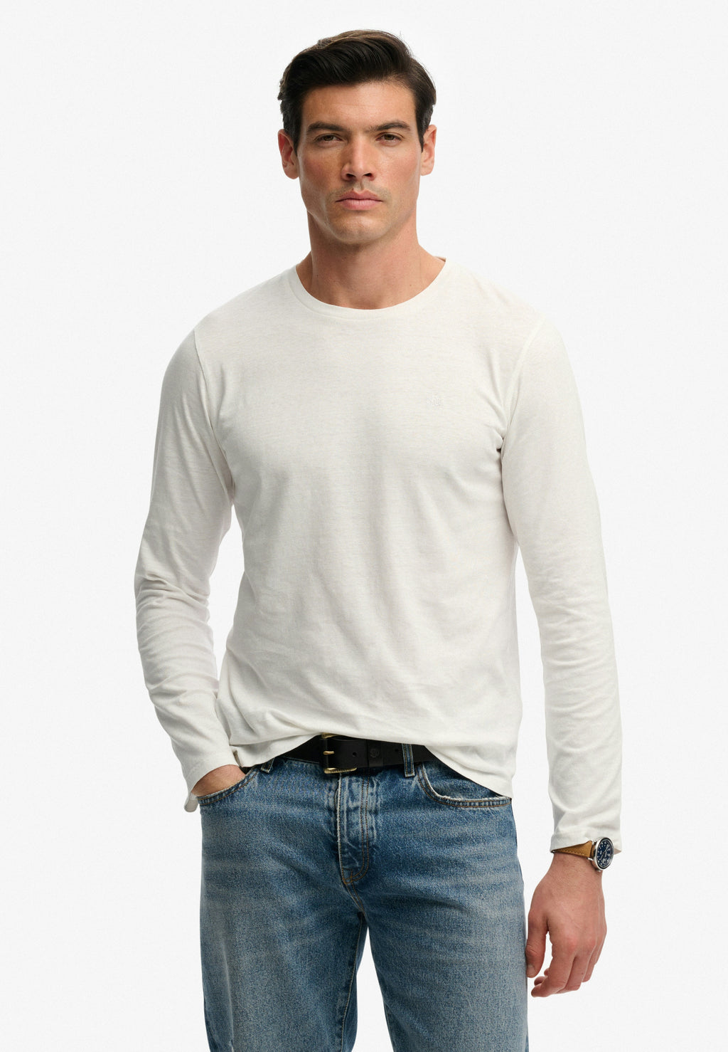 Classic Cotton Linen Long Sleeve Top