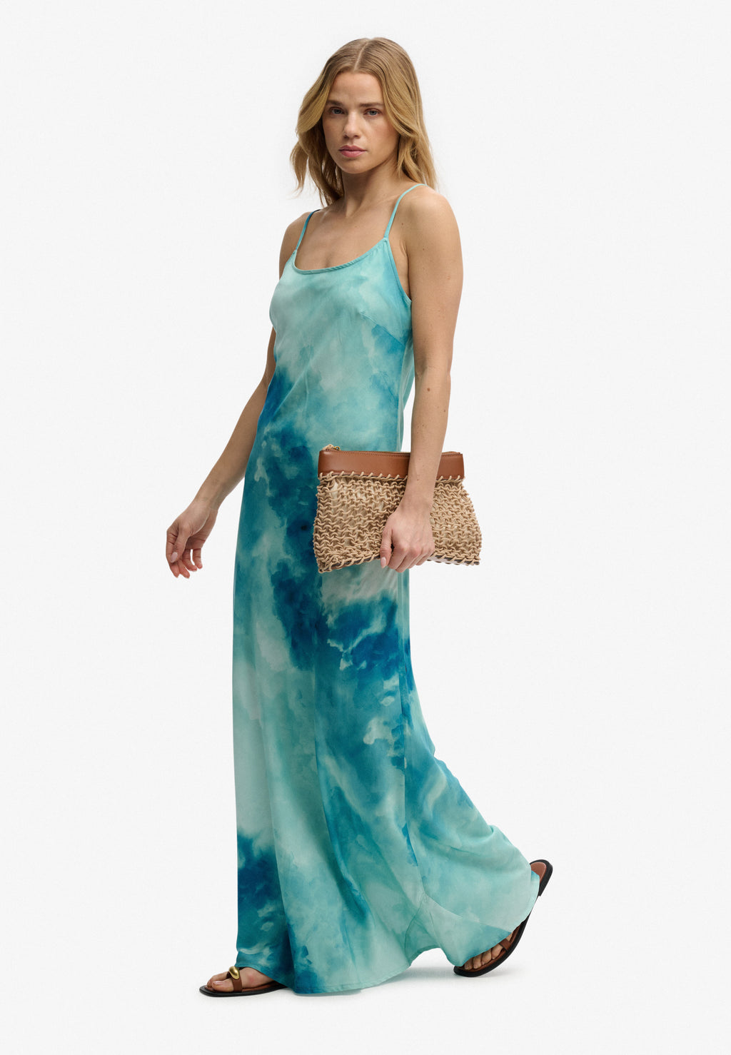 Printed Maxi Slip Dress