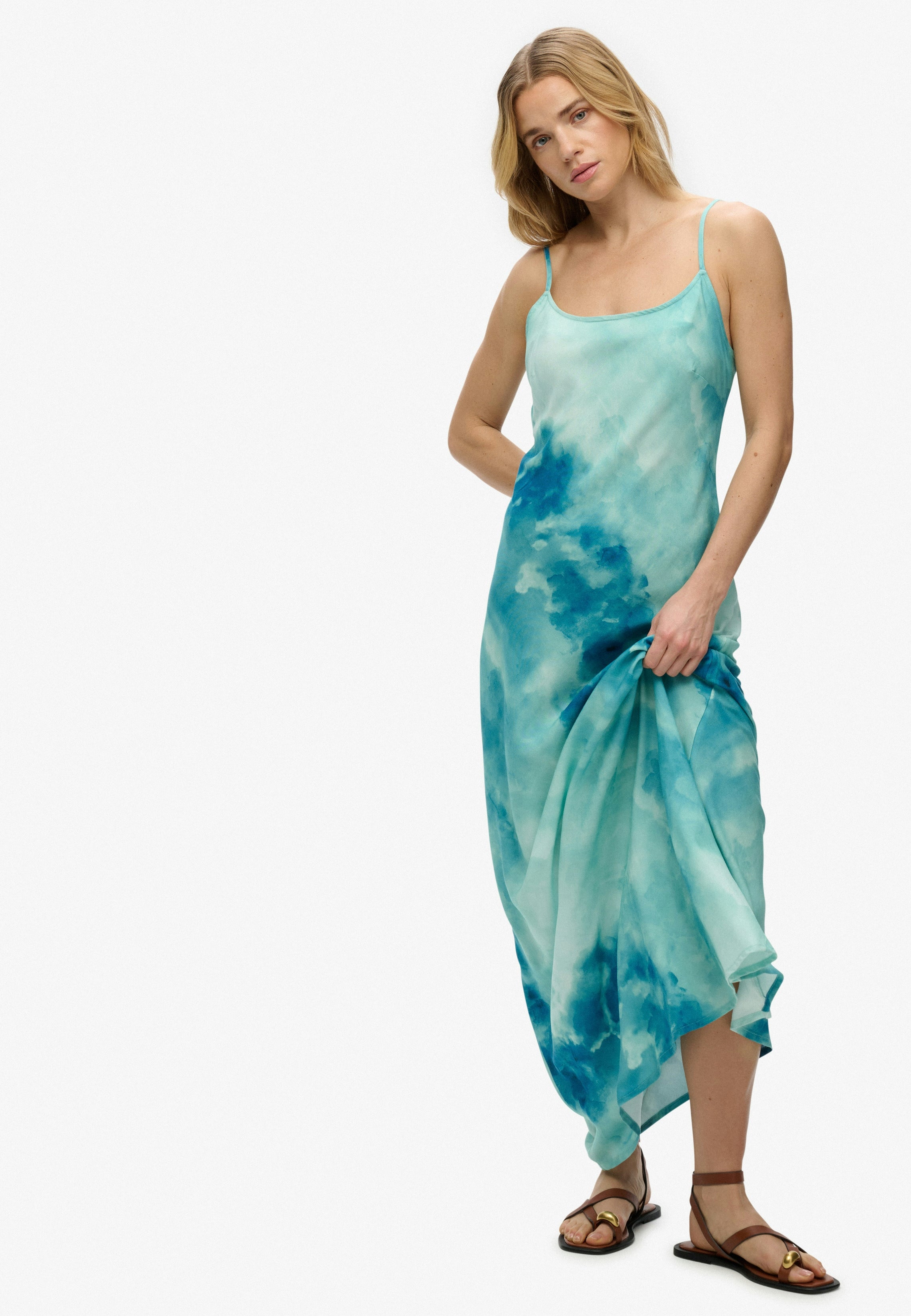 Printed Maxi Slip Dress