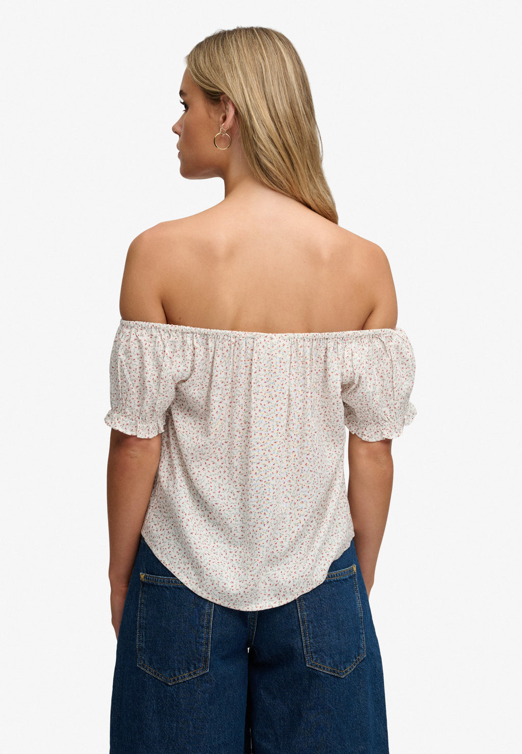 Short Sleeve Half Button Woven Top