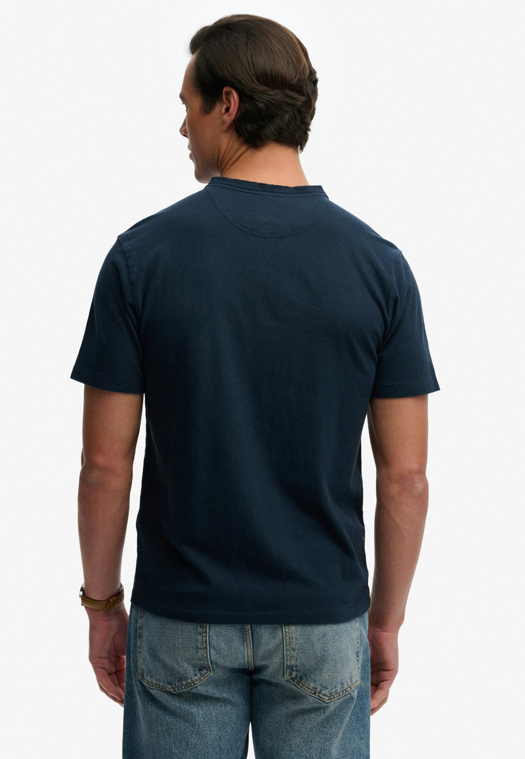 Classic Cotton Linen Short Sleeve Henley T-shirt