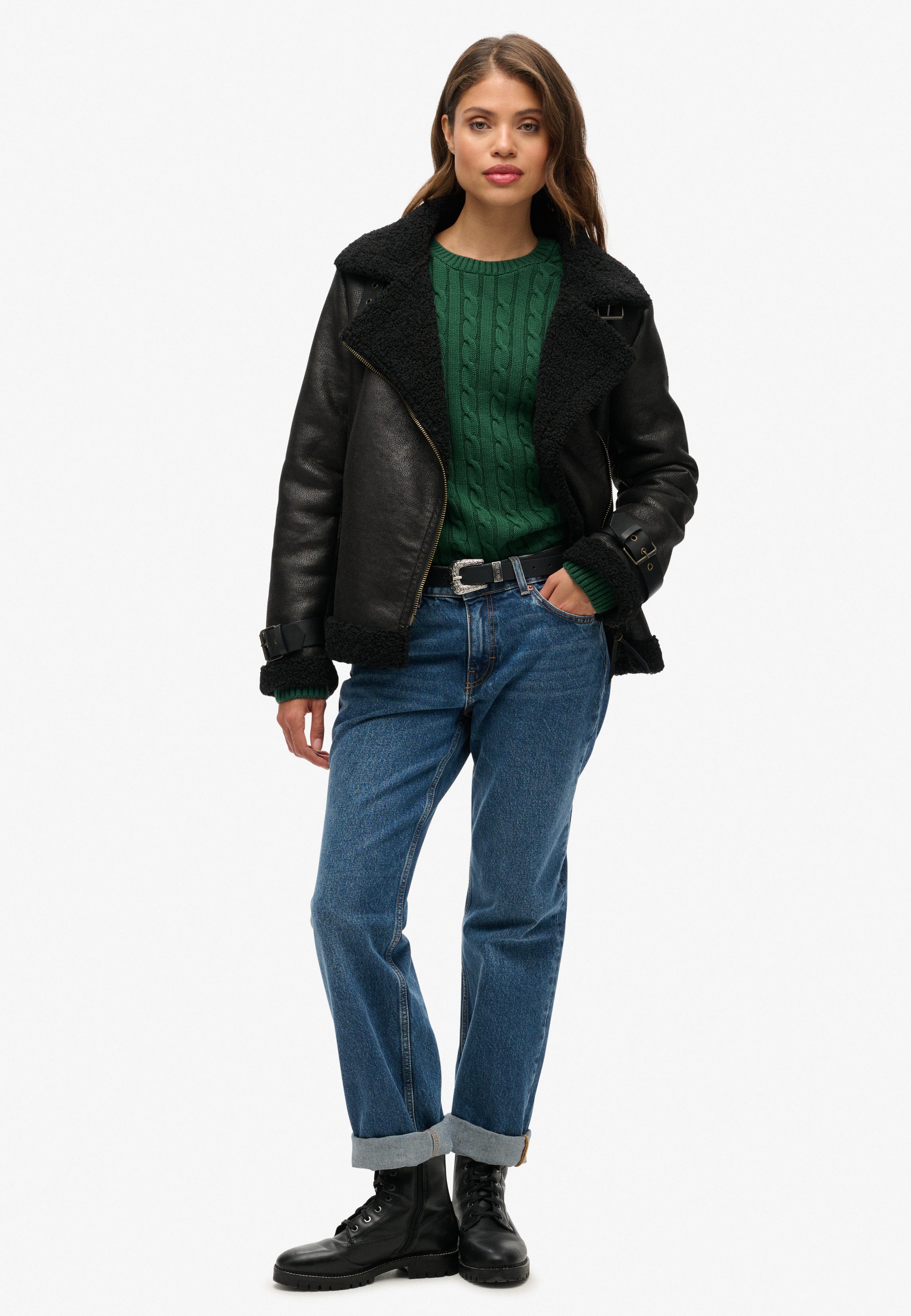 Slouchy Cable Knit Jumper