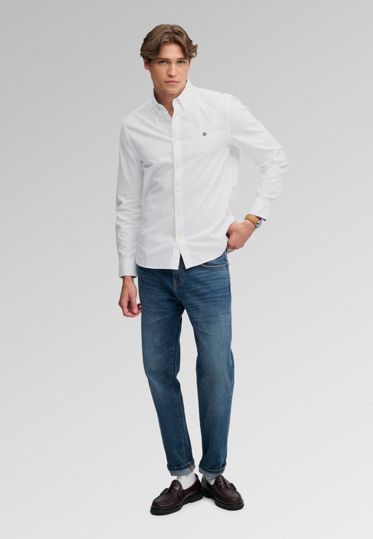 Preppy Oxford Long Sleeve Shirt